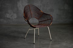 Silla de ratán de H. Broekhuizen para Rohé Noordwolde, Países Bajos, años 60