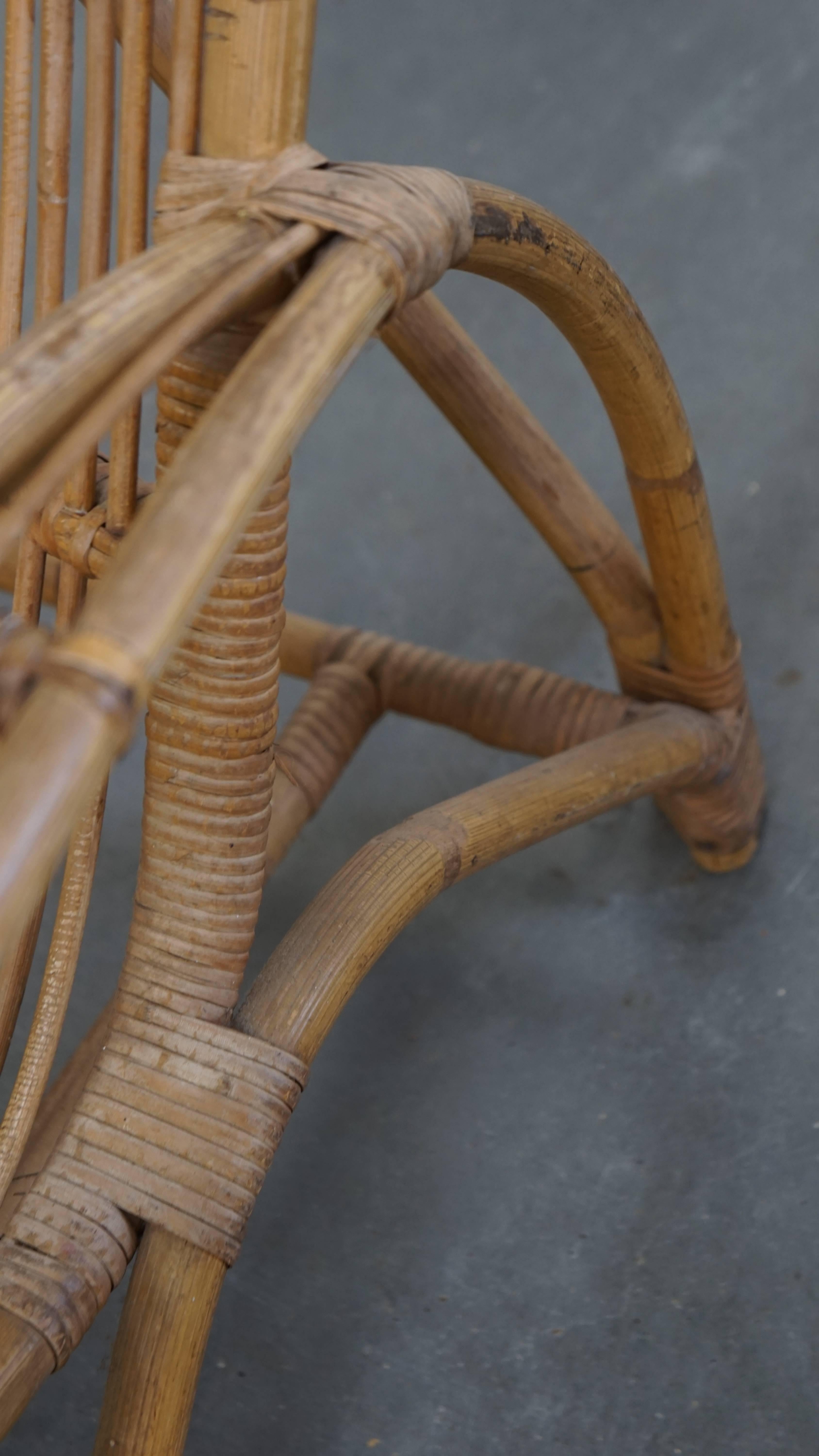 Rattan Armchair by Rohé Noordwolde, 1950 For Sale 6