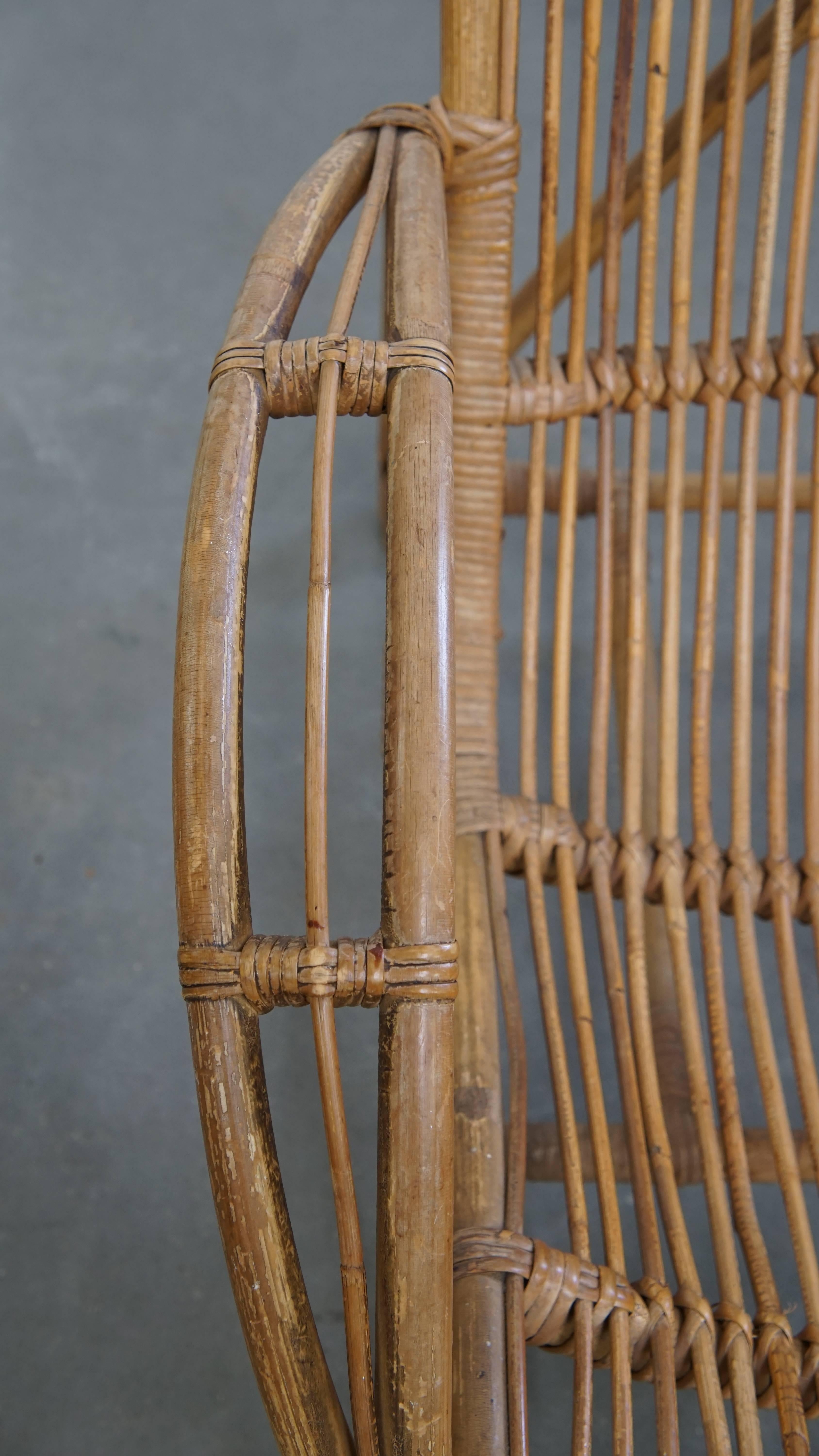 Rattan Armchair by Rohé Noordwolde, 1950 For Sale 1