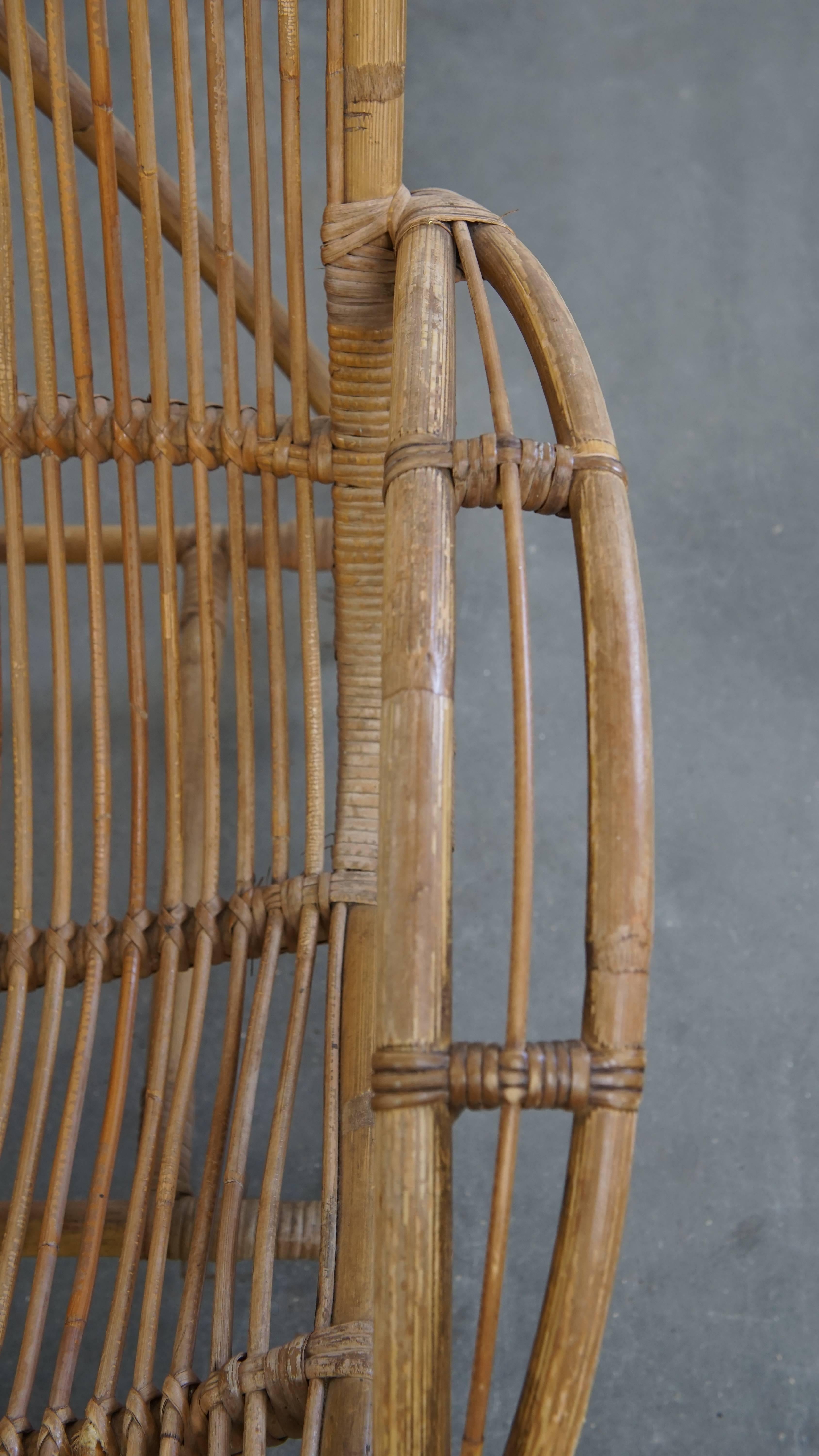 Rattan Armchair by Rohé Noordwolde, 1950 For Sale 2