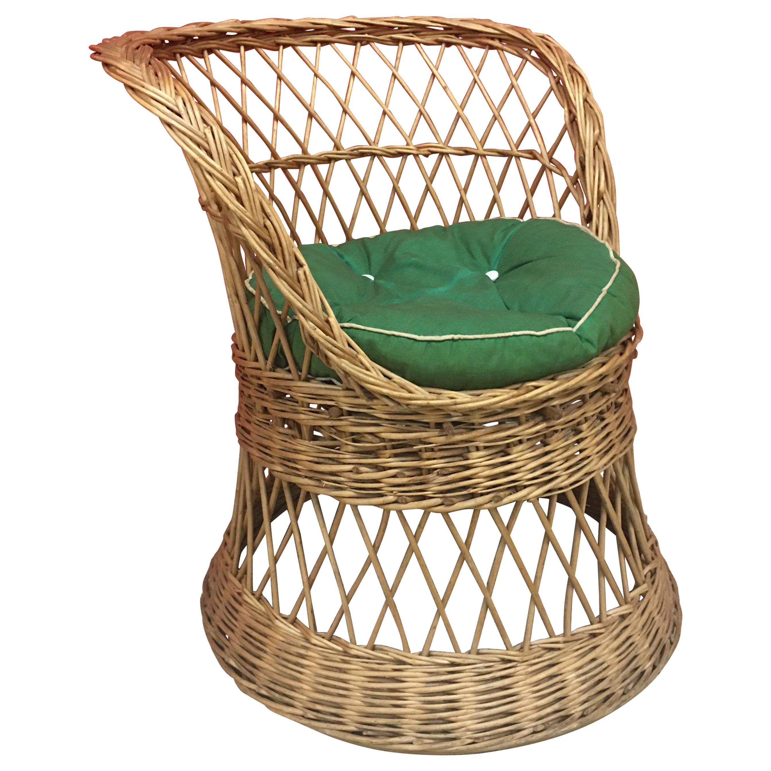 Fauteuil en rotin, vers 1960