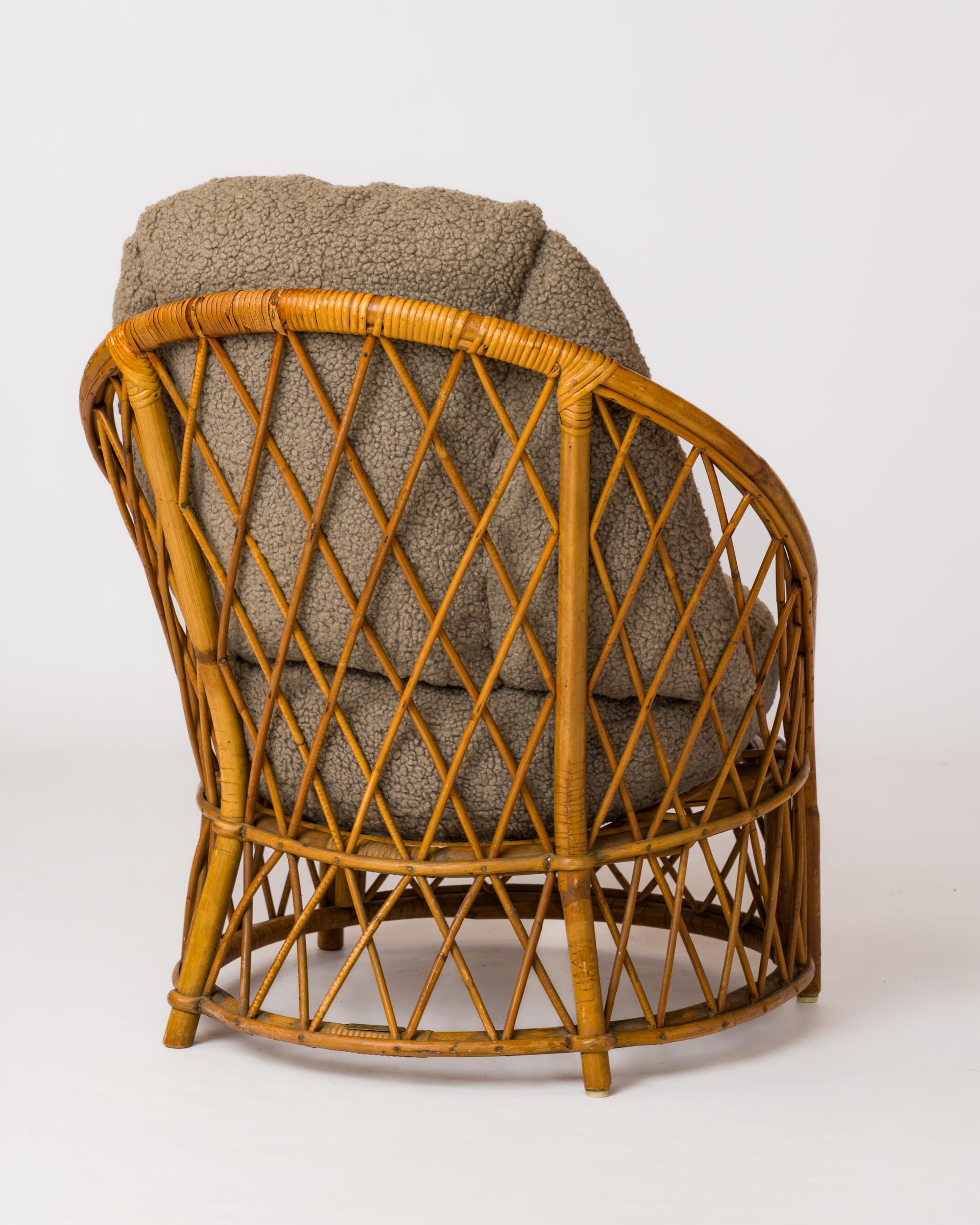 Petite Basket Shaped Rattan 