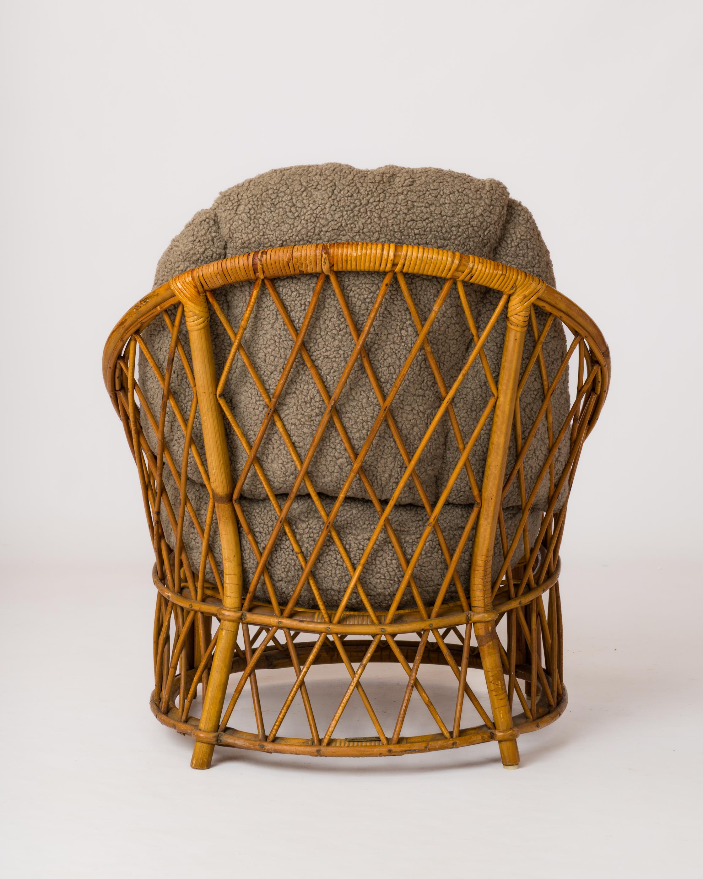 Petite Basket Shaped Rattan 