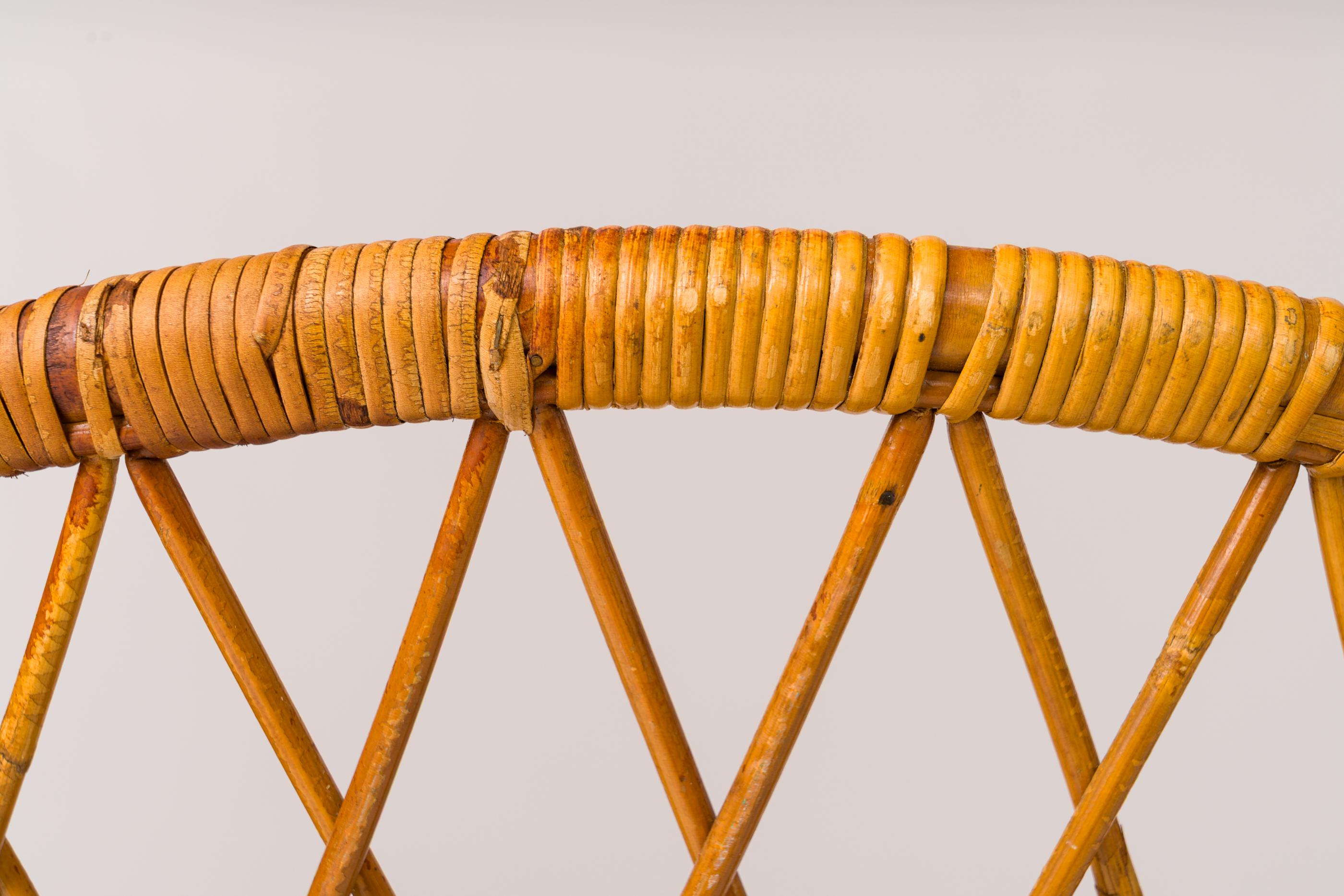 Petite Basket Shaped Rattan 