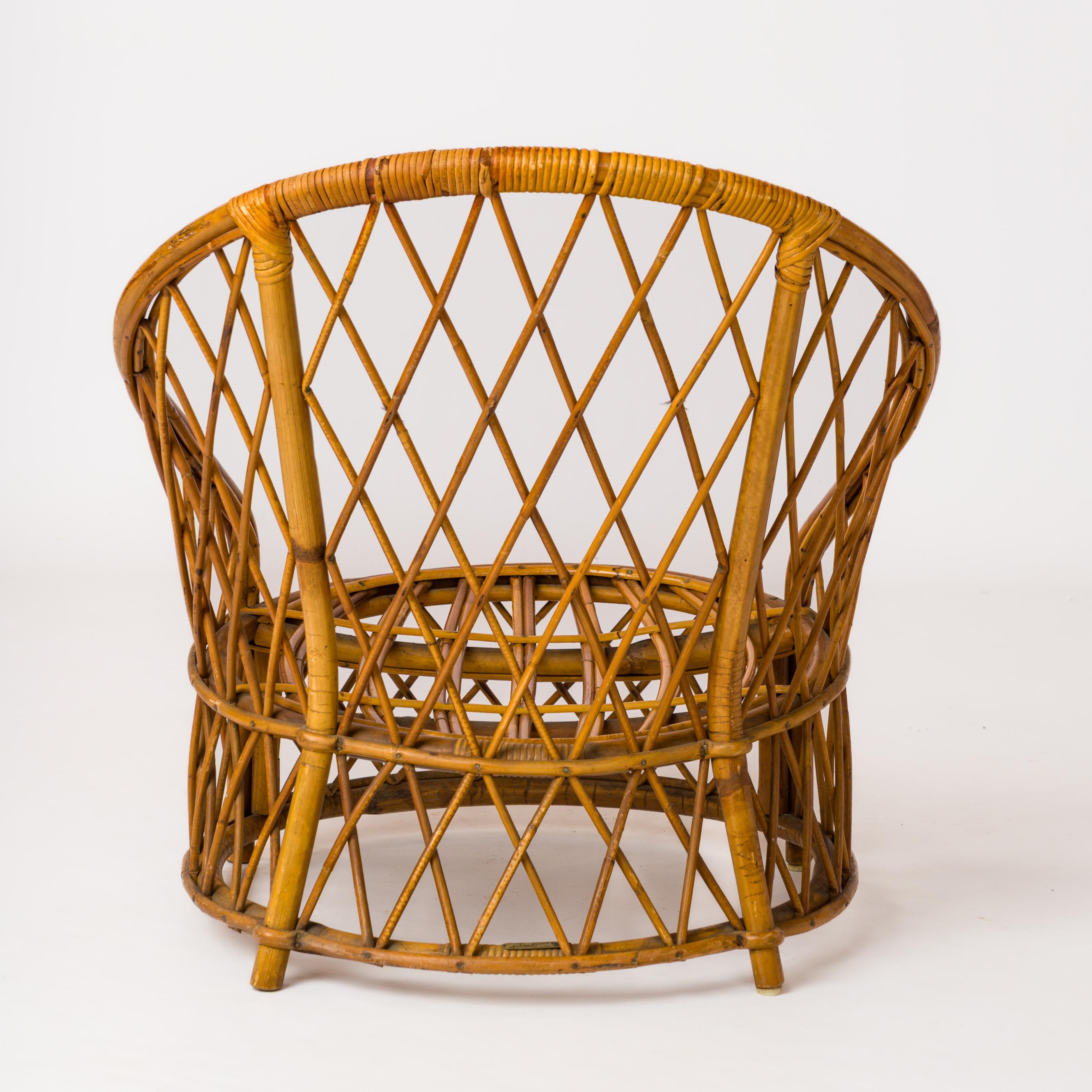 Petite Basket Shaped Rattan 