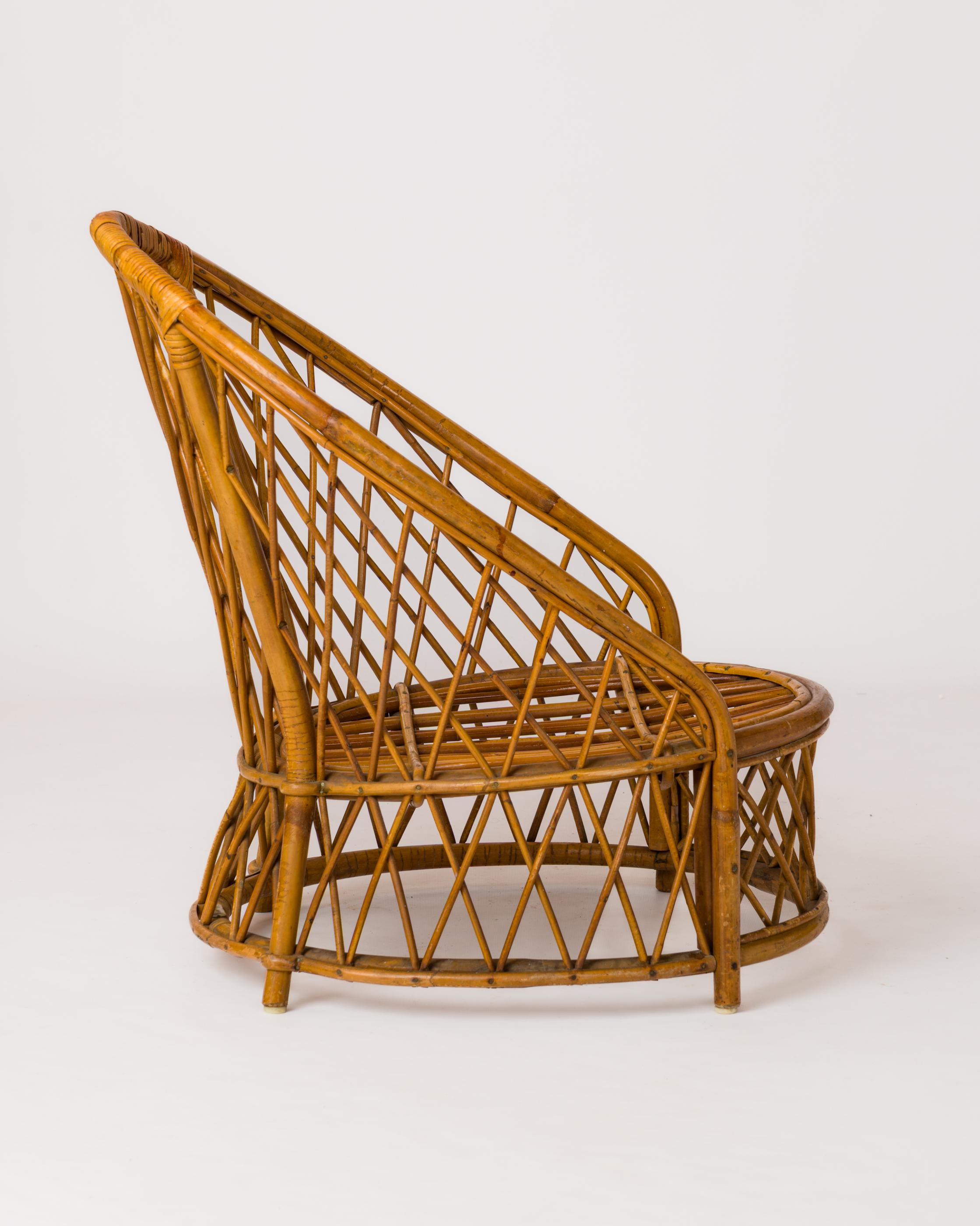 Petite Basket Shaped Rattan 