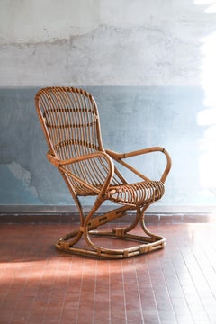 Rattan armchair, Italy 1970