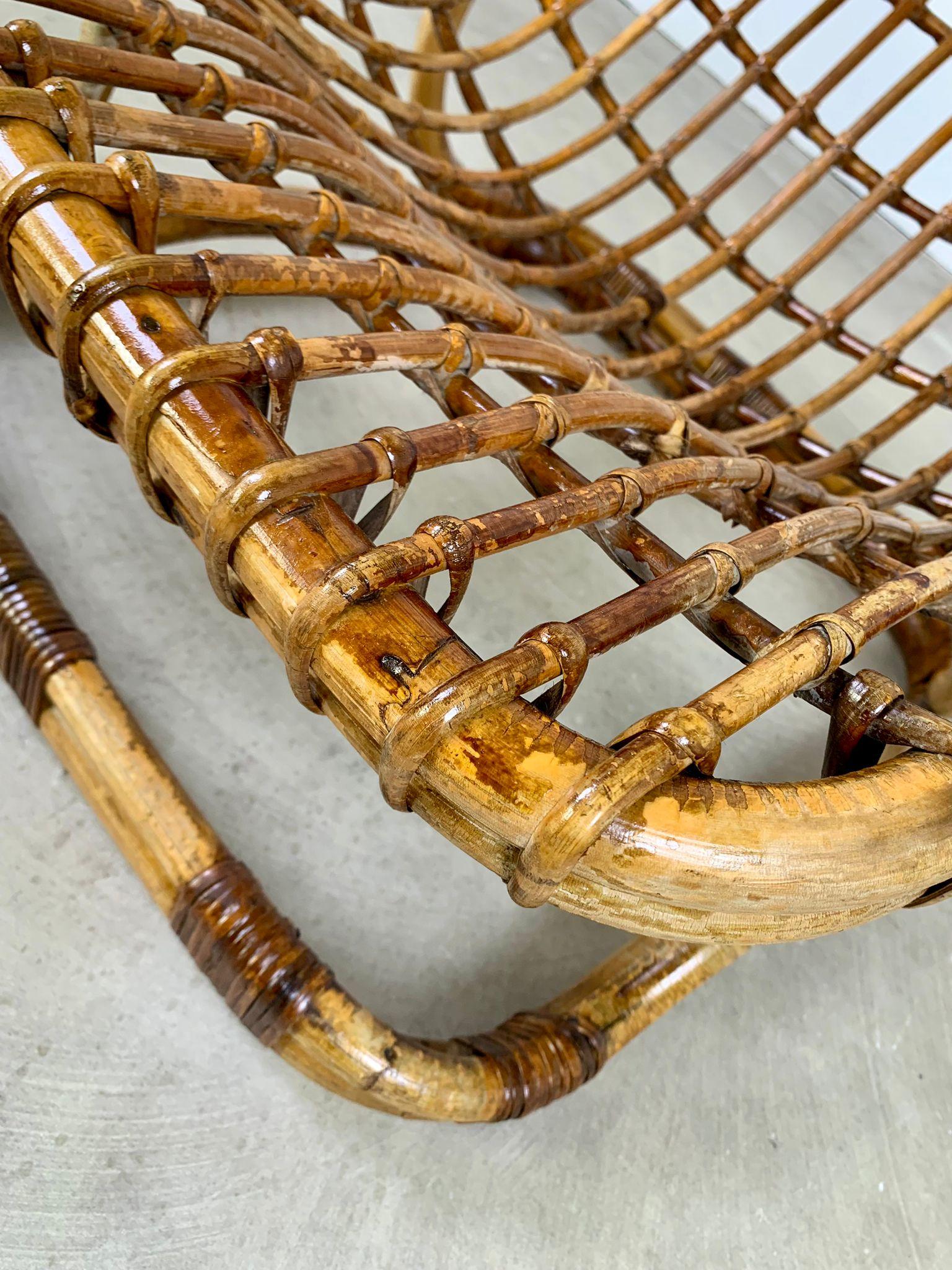 Rattan-Sessel von Tito Agnoli für Bonacina, Italien, 1959 im Angebot 4