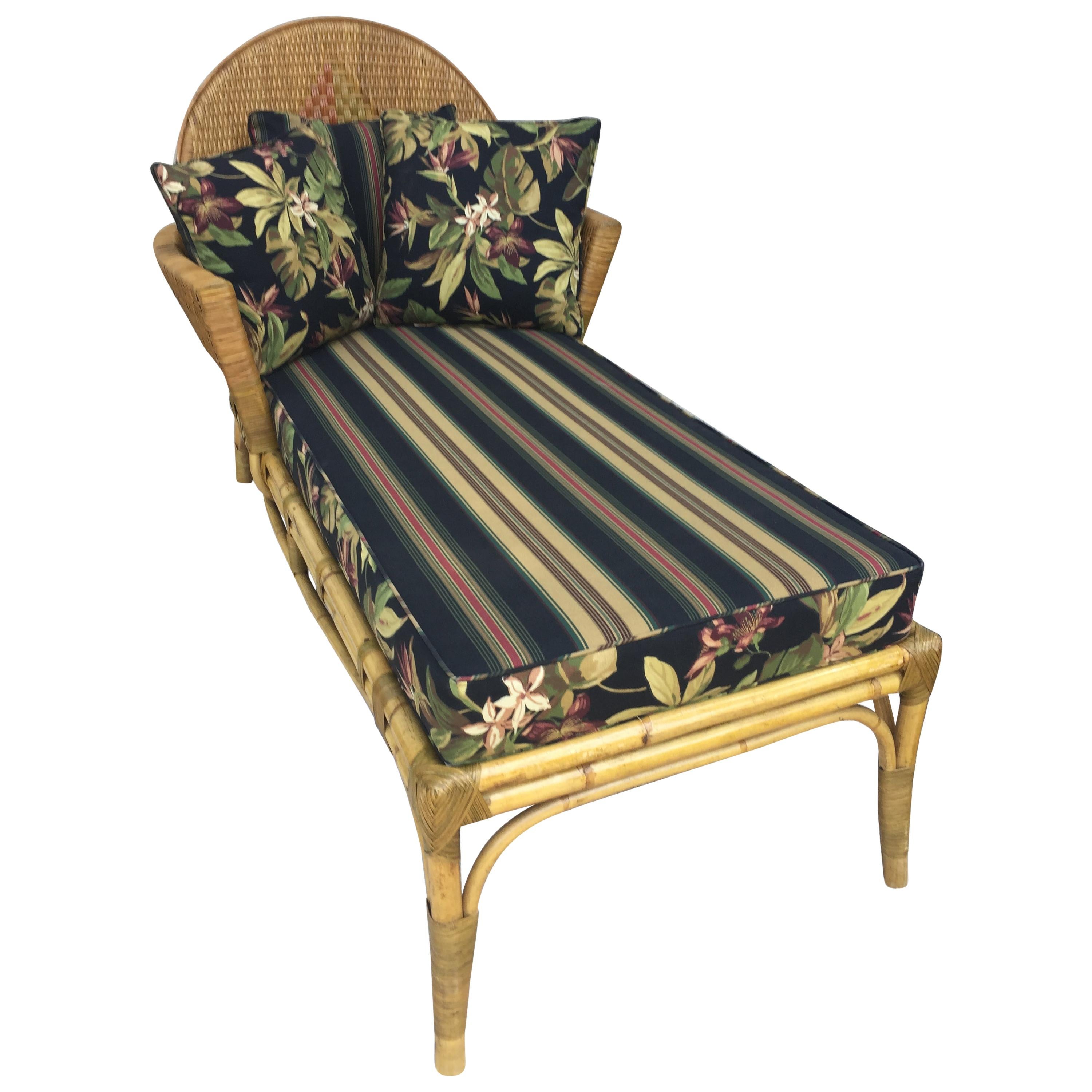 Rattan Art Deco Handmade Chaise Lounge at 1stDibs