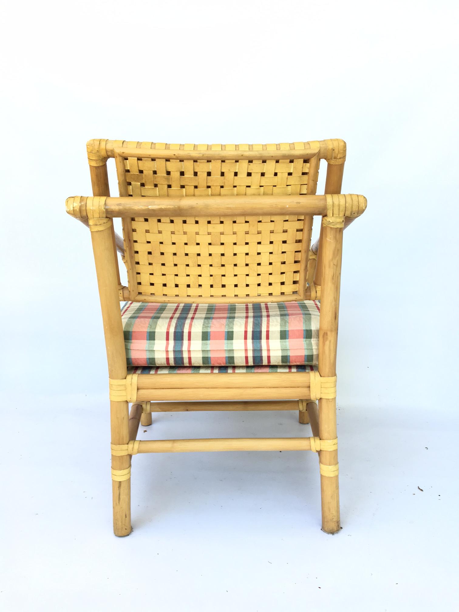 Rattan Bamboo Dining Armchairs by Brown Jordan In Good Condition In Jacksonville, FL