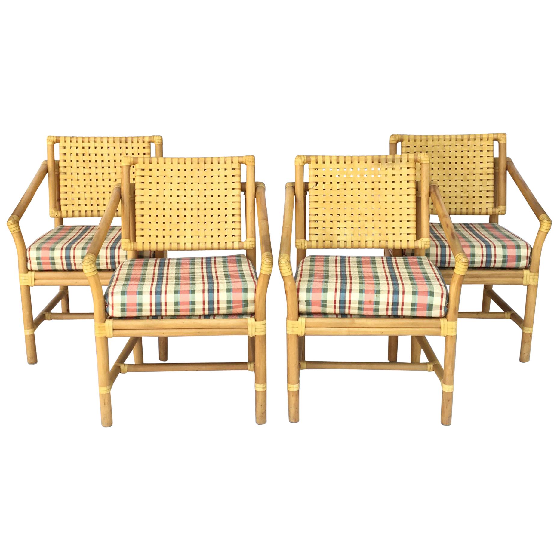 Rattan Bamboo Dining Armchairs by Brown Jordan