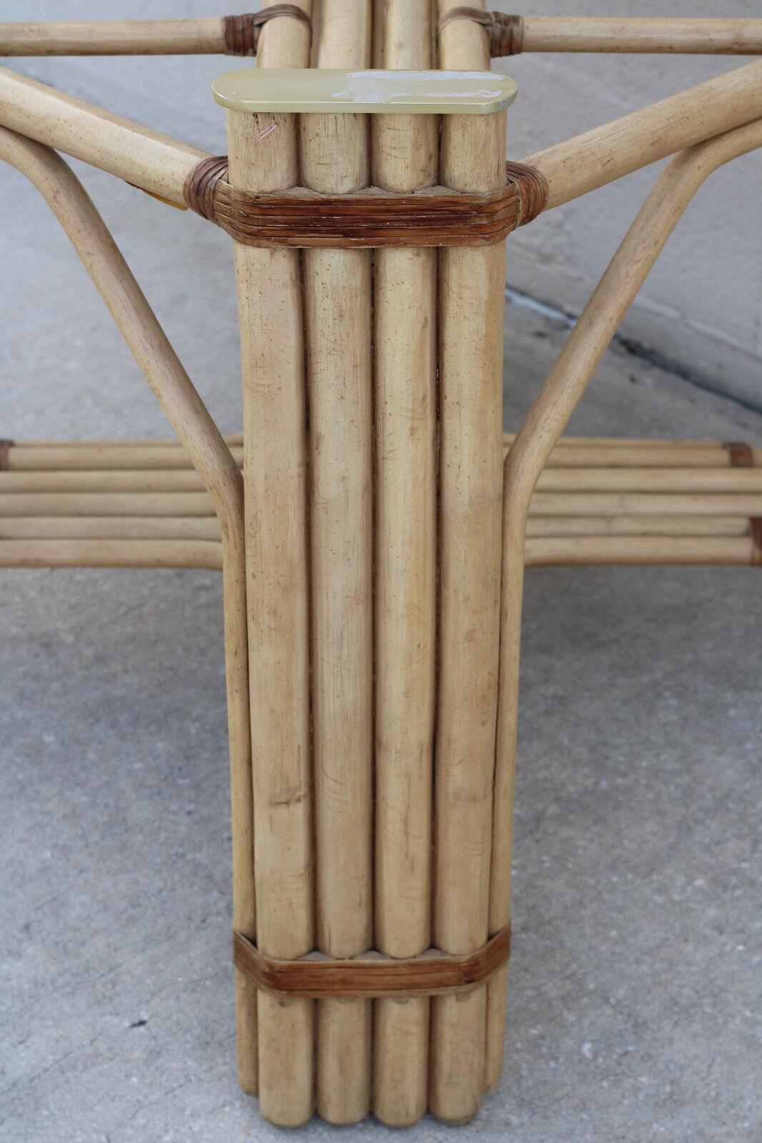 Rattan Bamboo Dining Table Base by Drexel Heritage For Sale 4