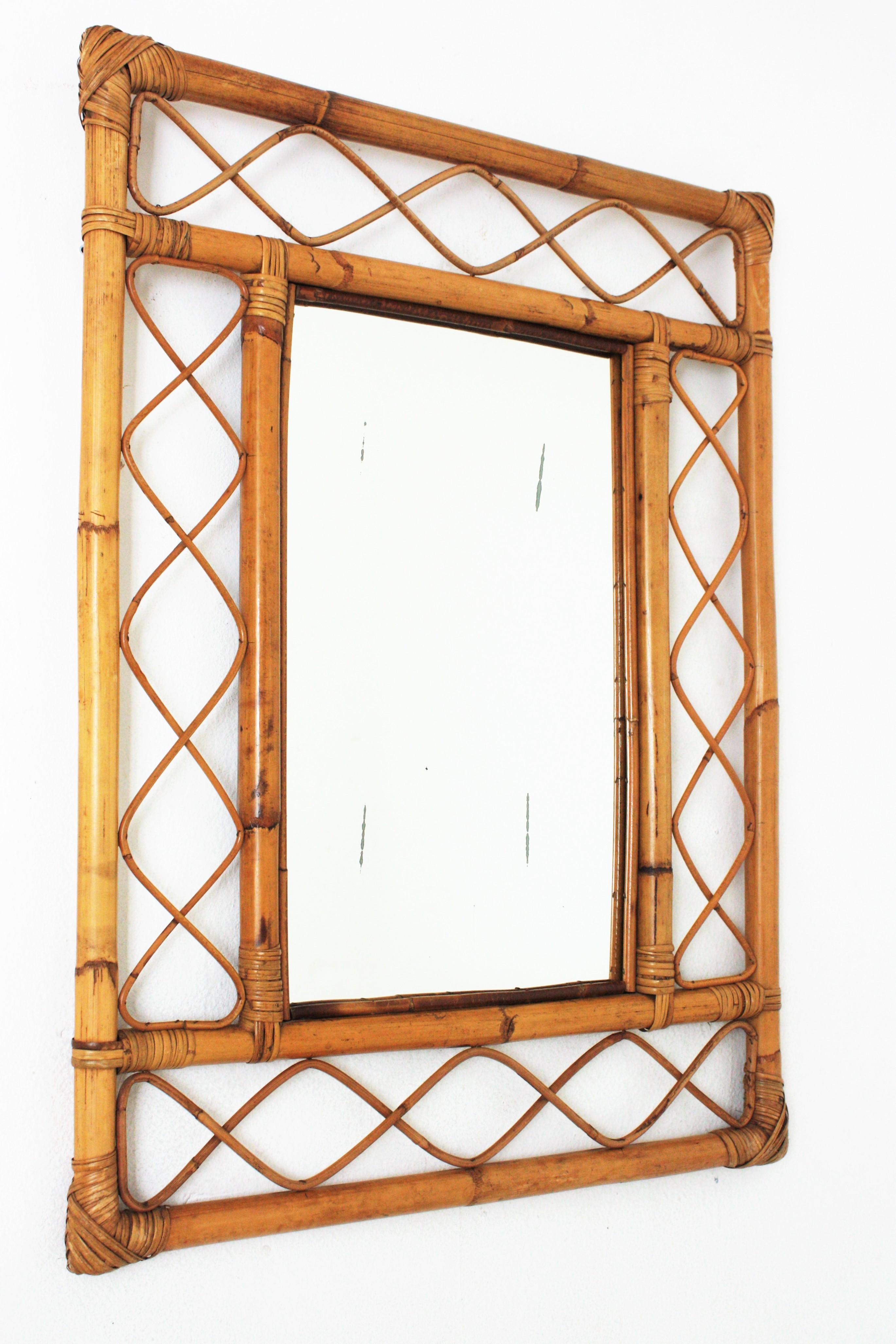 vintage bamboo mirror