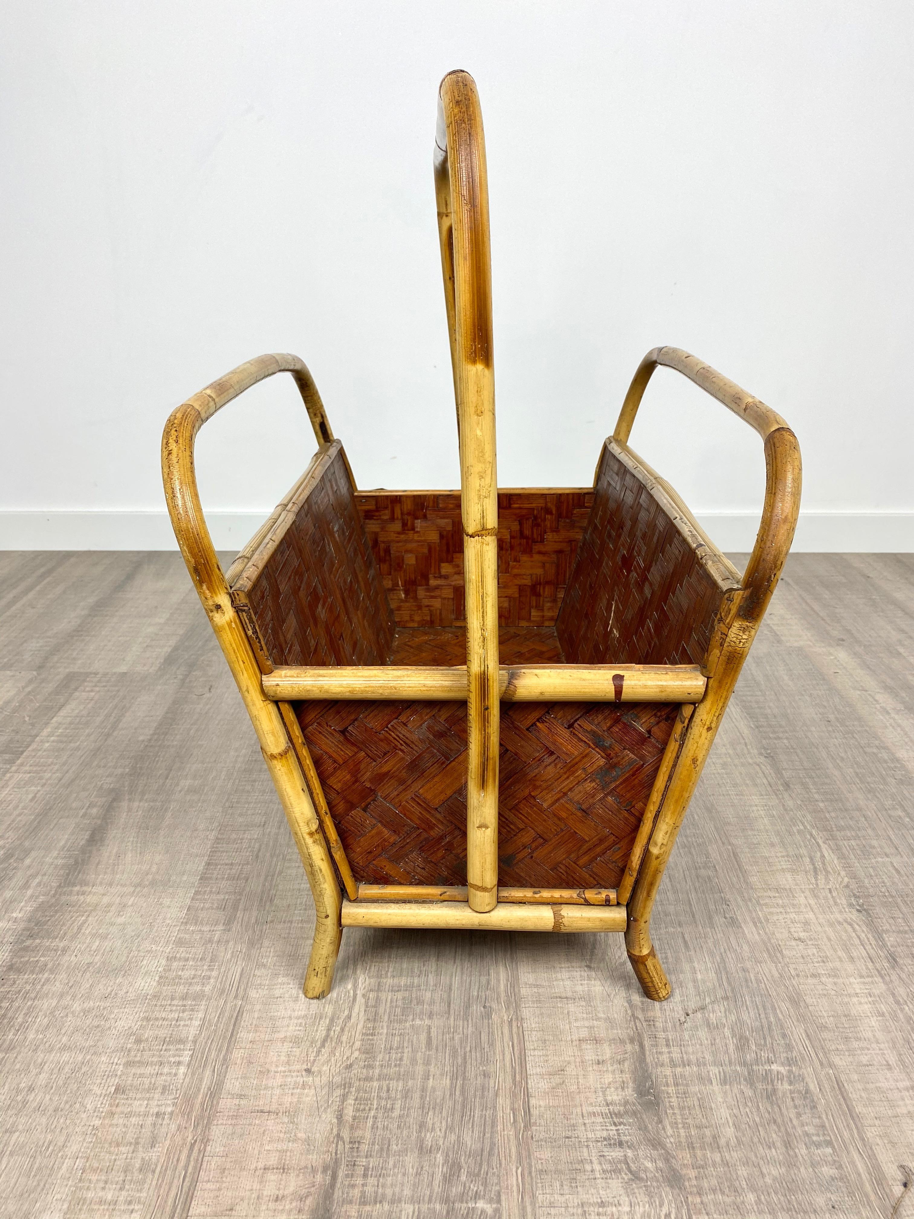 Portariviste in rattan e bambù Italia 1960 stile Franco Albini in vendita 2