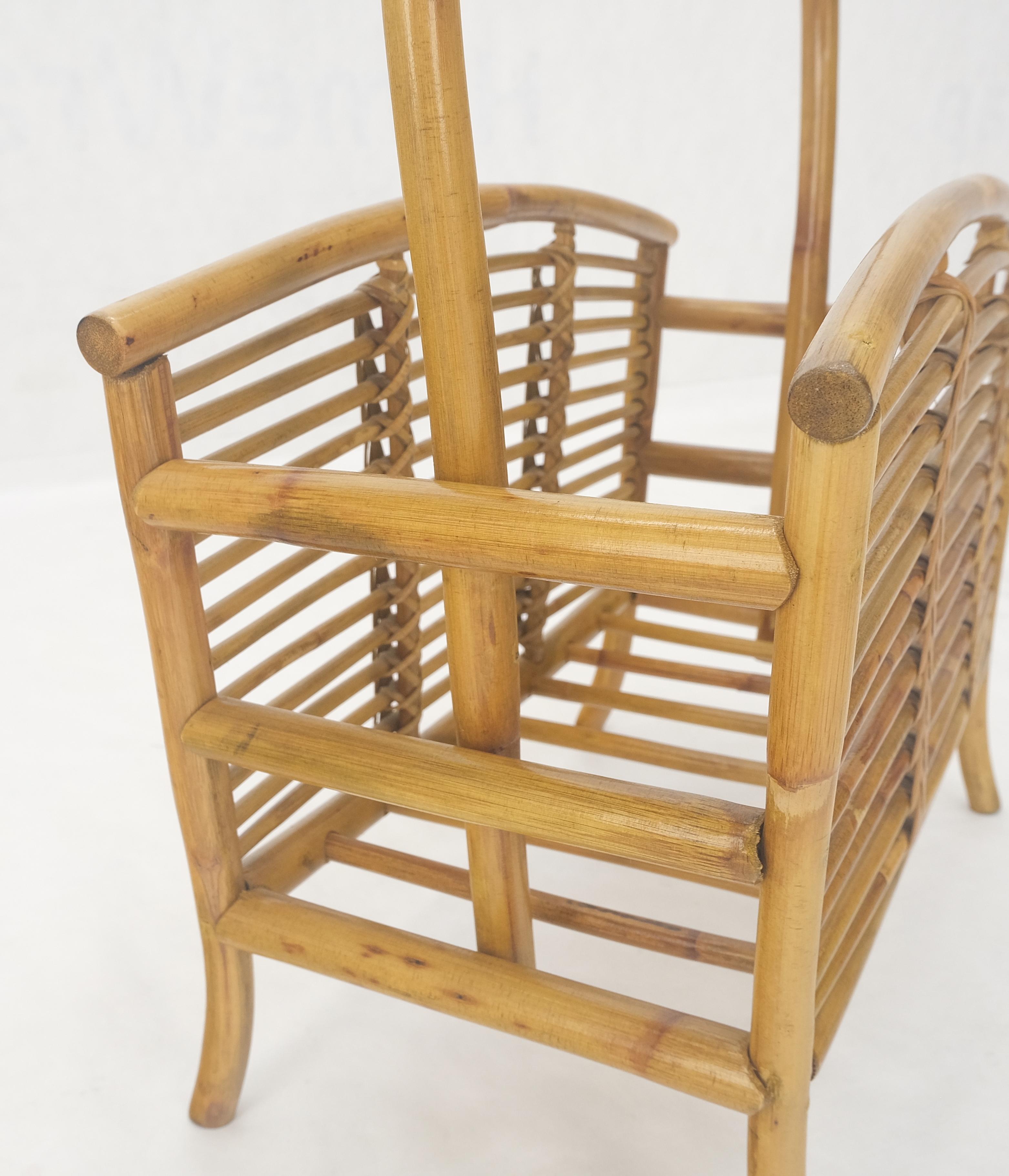 American Rattan Bamboo Mid Century Modern c1960s Magazine Rack Super Clean MINT! For Sale