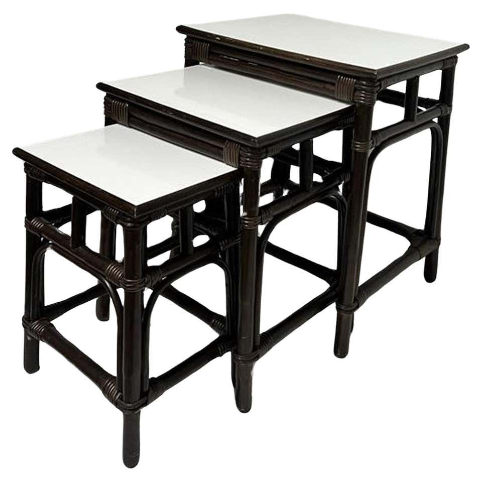 Iron Scrolling Outdoor/Patio Nesting Side Table Set For Sale at 1stDibs ...