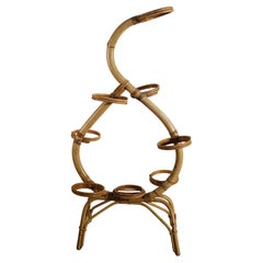 Rattan & Bambus Pflanzenständer Etagere Raumtrenner, Italien, 1950er Jahre