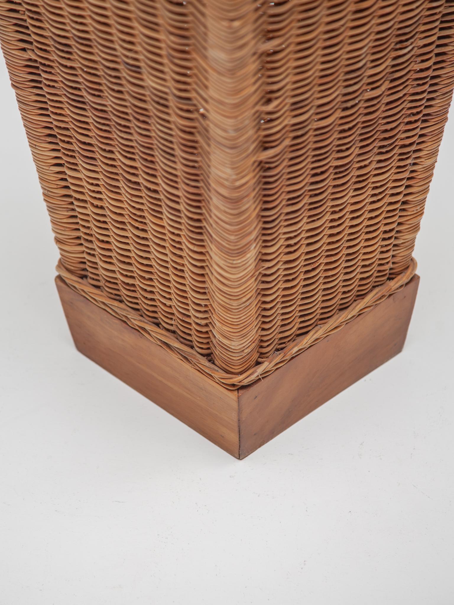 Late 20th Century Rattan Bamboo Planter, 1970s, Italy