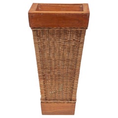 Vintage Rattan Bamboo Planter, 1970s, Italy