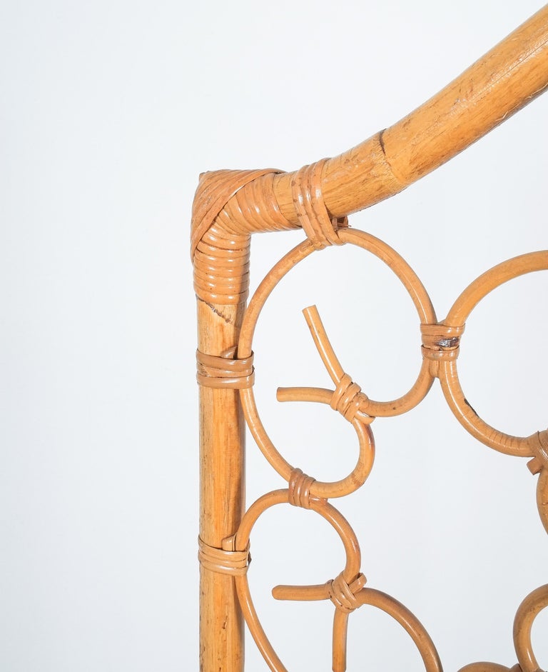 Rattan Bamboo Room Divider Screen Paravant Italy, circa 1965 For Sale