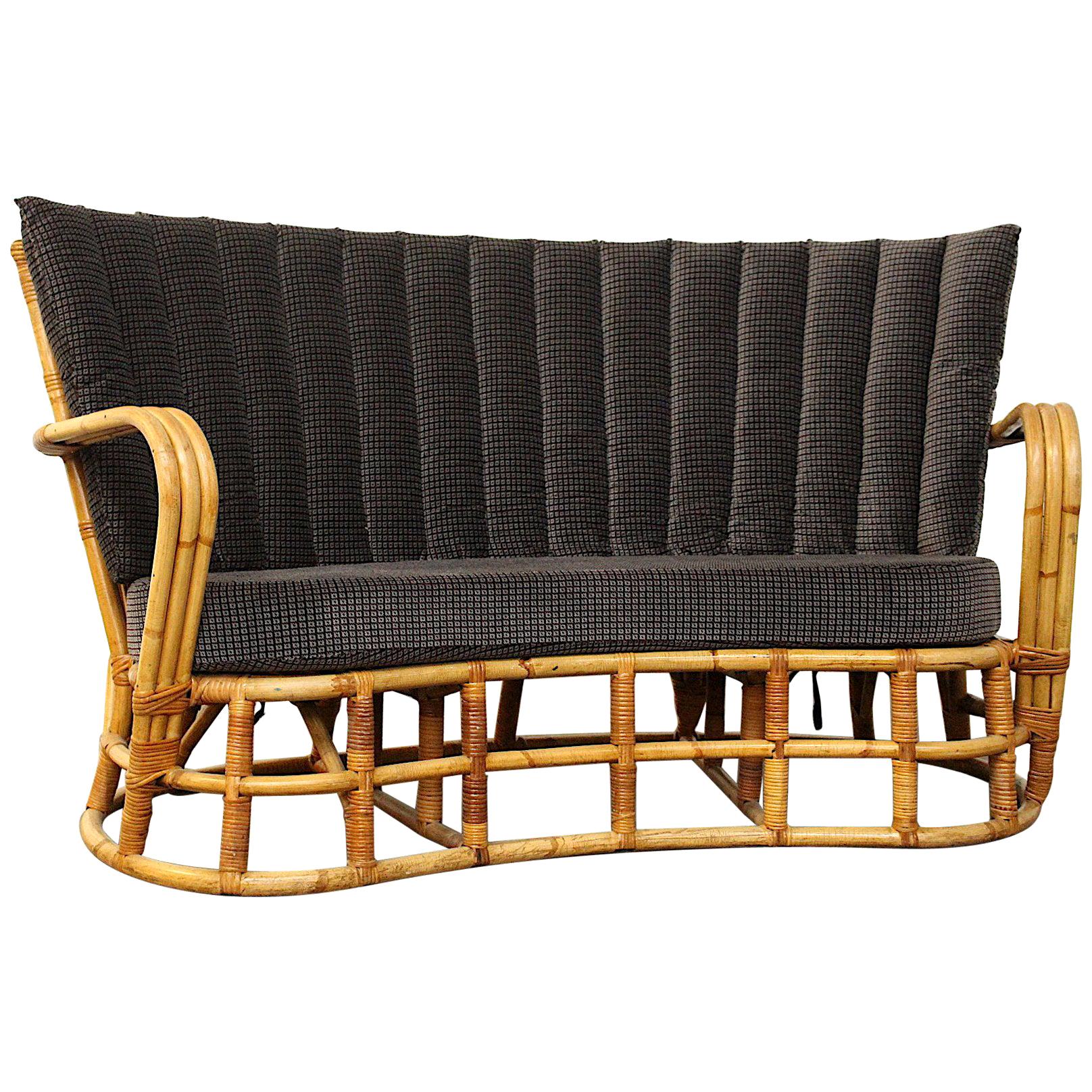 Rattan / Bamboo Sofa in the Style of Travasa 