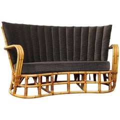 Rattan / Bamboo Sofa in the Style of Travasa