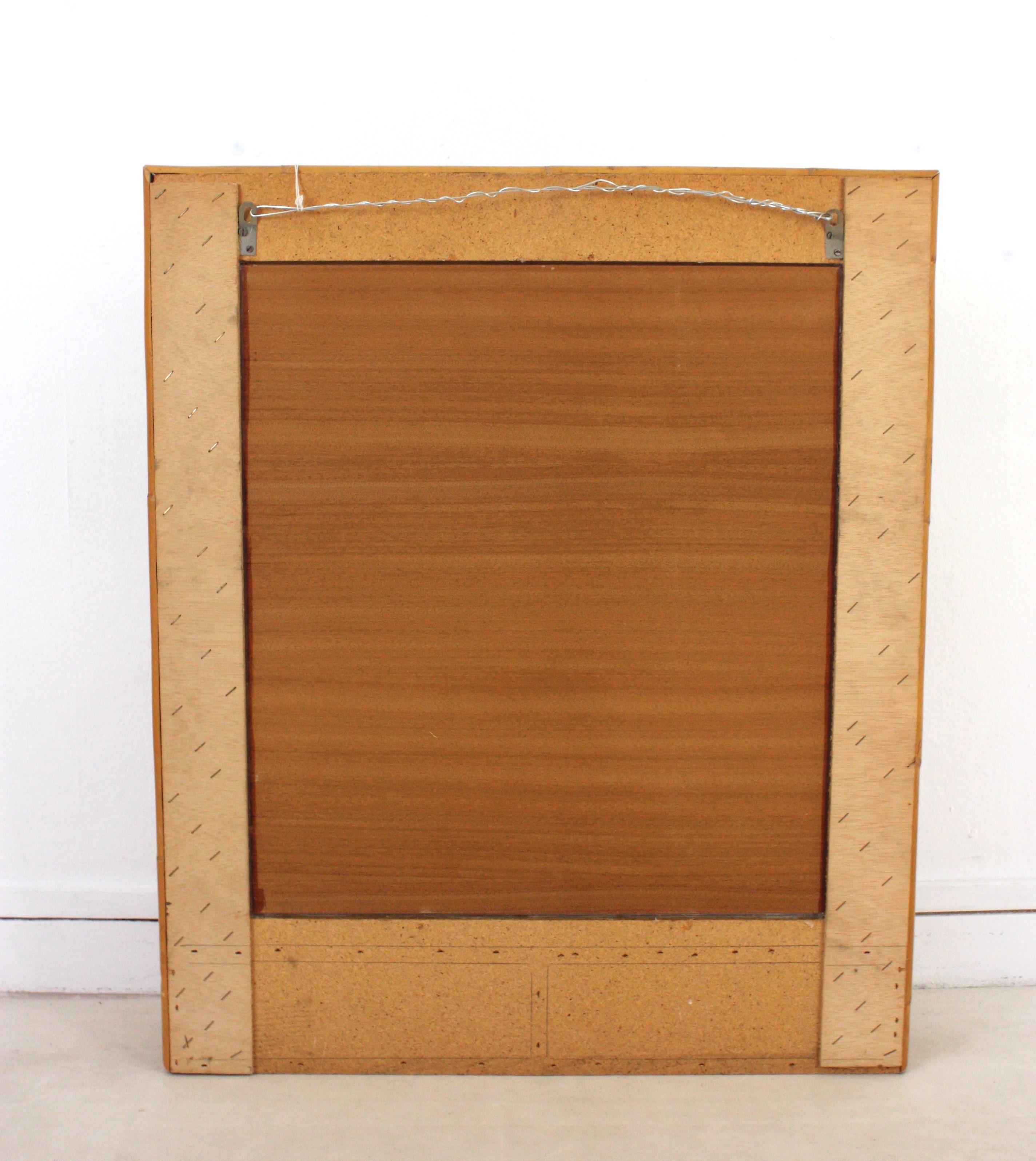 Rattan Bamboo Split Reed Wall Mirror / Wall Cabinet For Sale 6