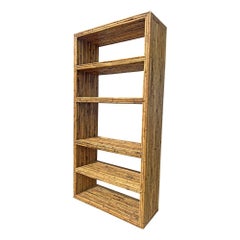 Rattan Bamboo Wicker Large Room Divider Etagere Shelf in Bielecky Brothers Style