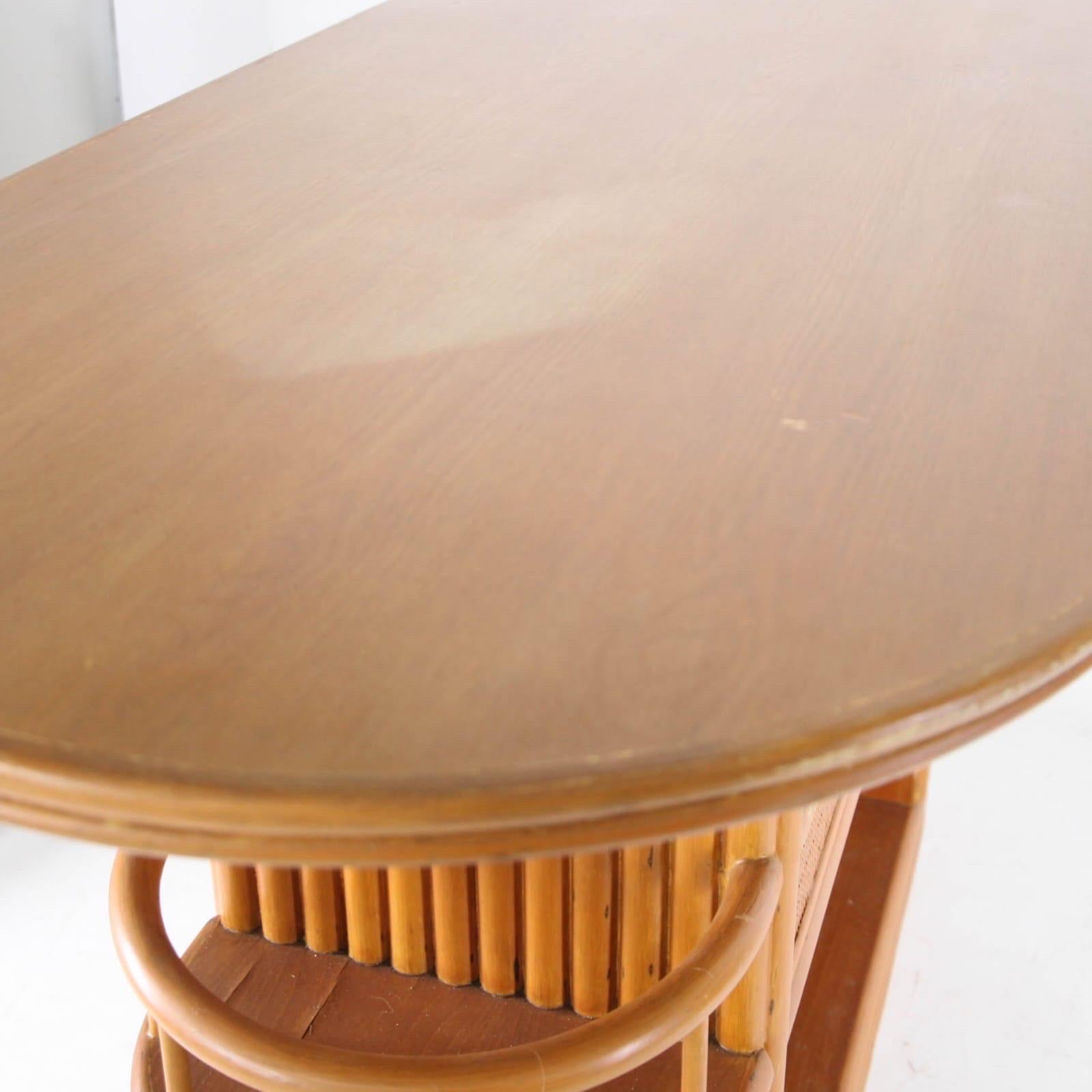 Rattan bar and 3 stools For Sale 4