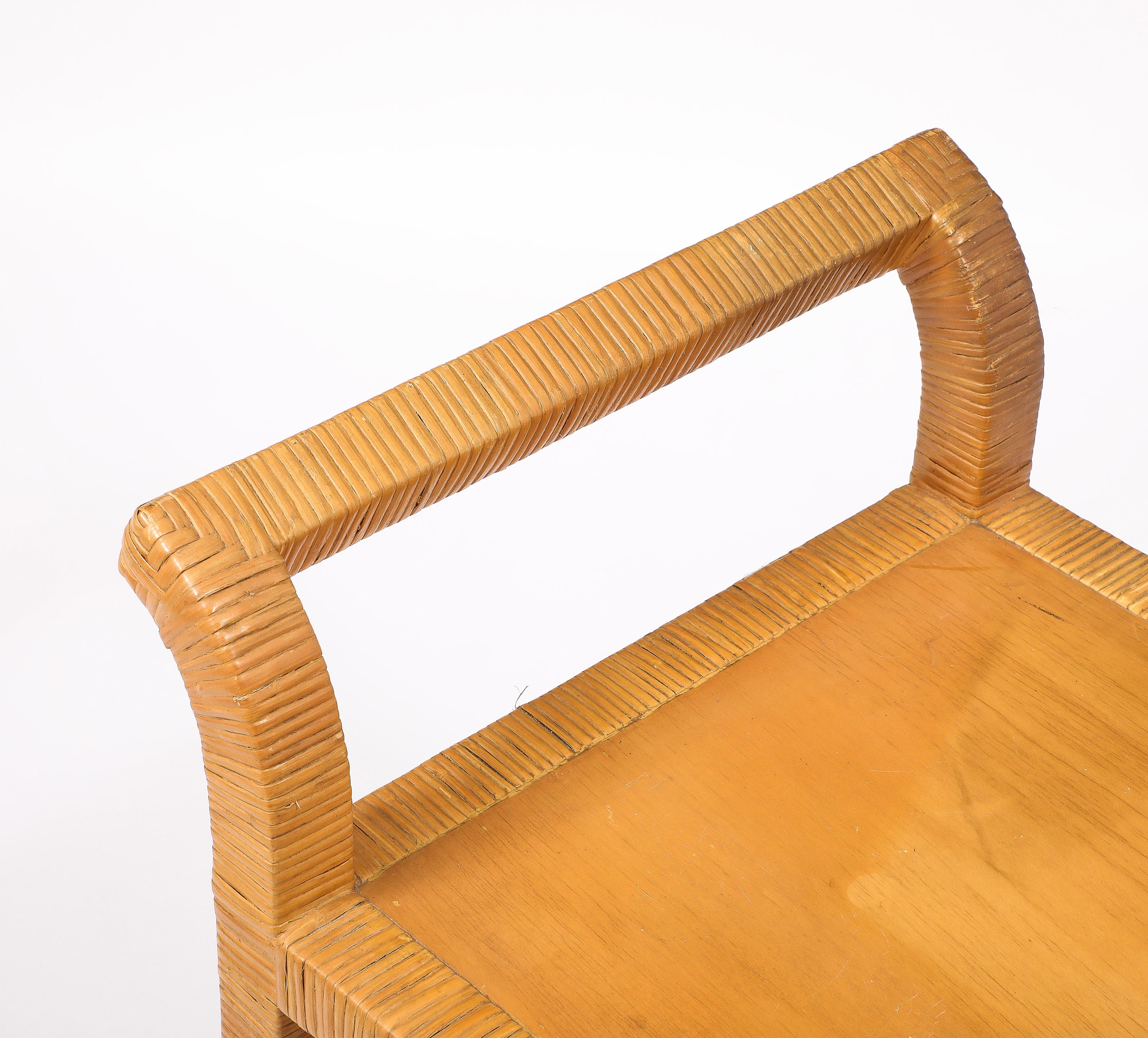 Rattan Bar Cart, USA 1950's For Sale 1