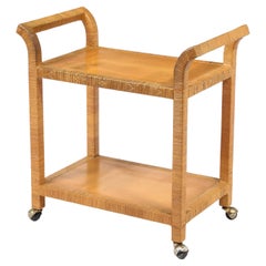 Vintage Rattan Bar Cart, USA 1950's