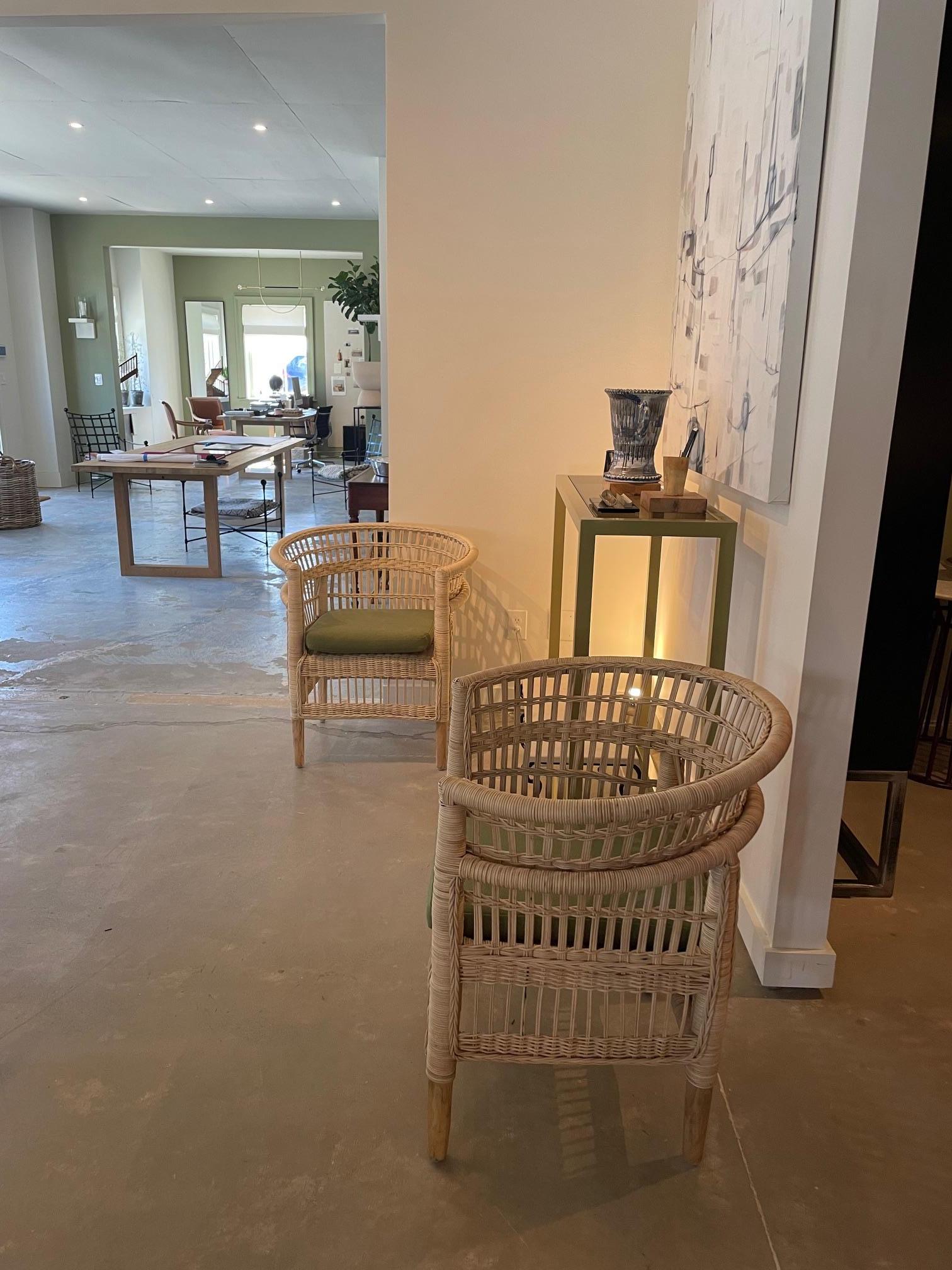 Chaises barils rotin en vente 1