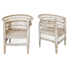 Chaises barils rotin