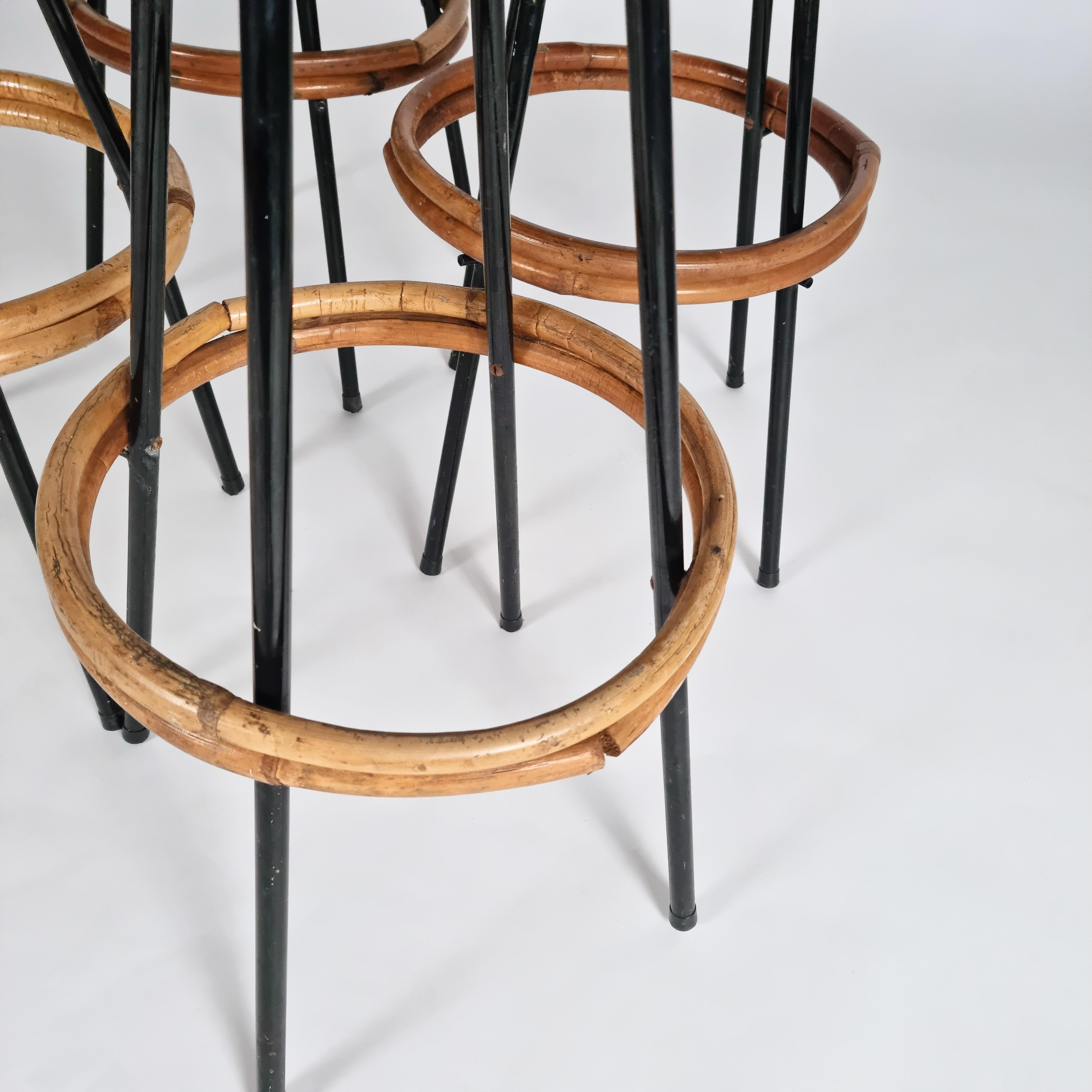 Sgabello in rattan di Dirk van Sliedrecht per Rohé Noordwolde, anni '50 In condizioni buone in vendita a Hilversum, NL