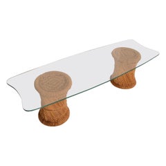 Rattan Base Glass Top Coffee Table Rattan Base Glass Top Coffee Table