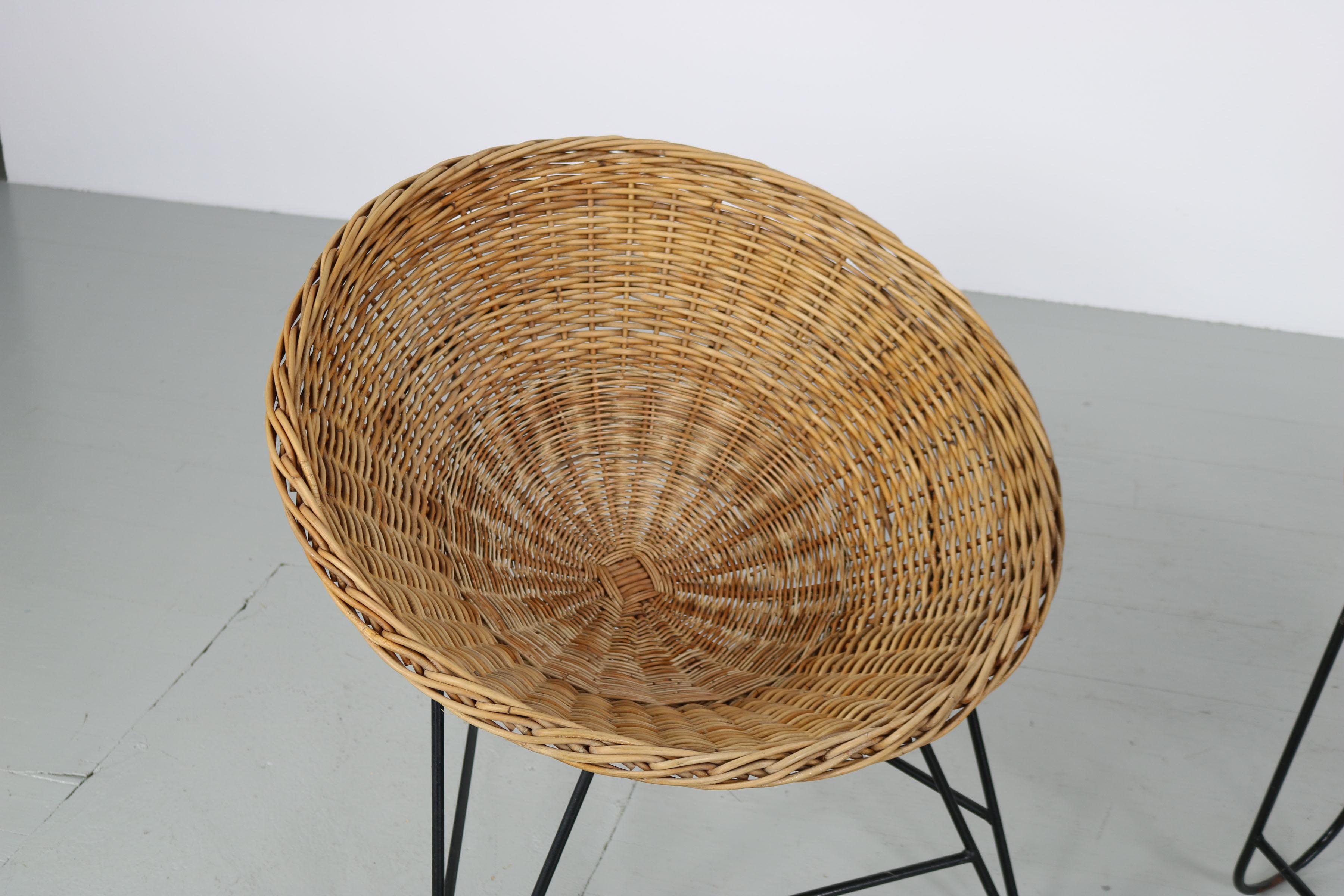 Rattan Basket Chair, Italy, 1950s 6