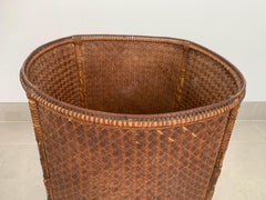 Rattan Basket Dayak Tribe Hand-Woven from Kalimantan, Borneo, Mid 20th Century