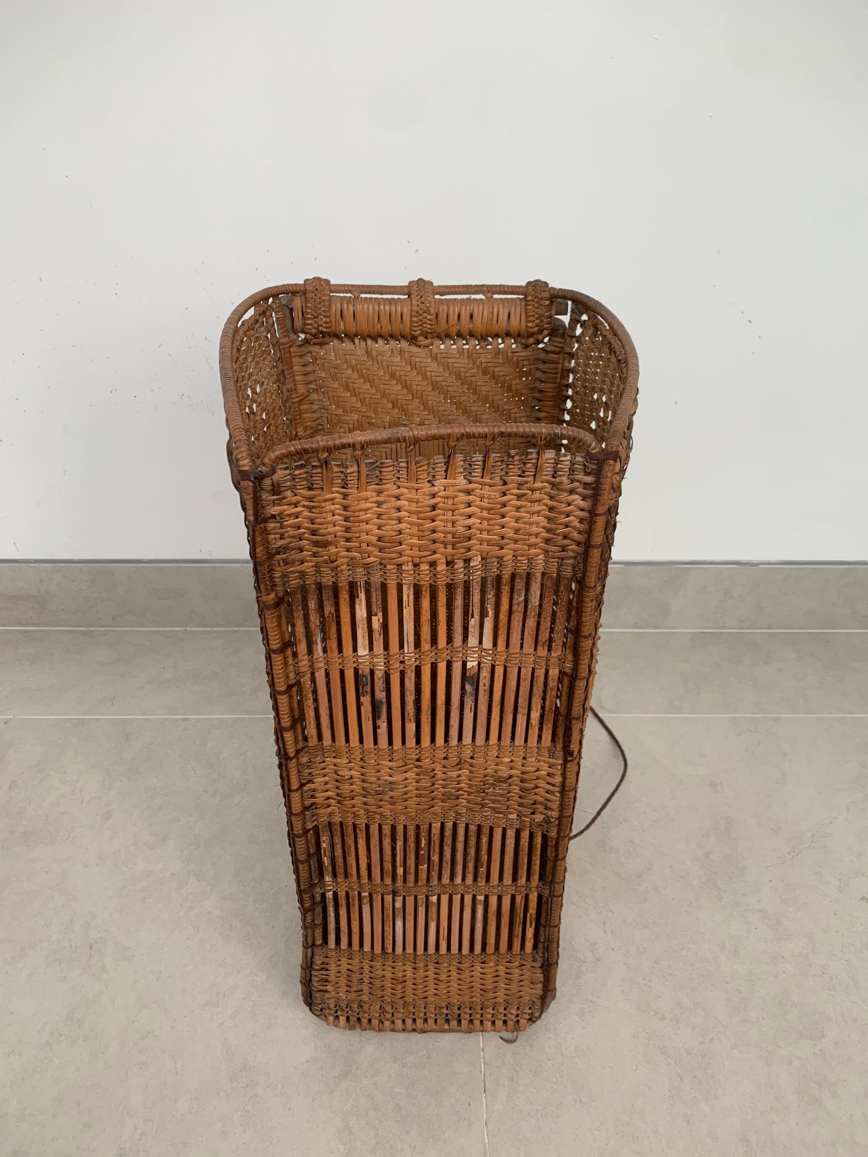 Rattan Basket Dayak Tribe Hand-Woven with Straps from Kalimantan, Borneo 2