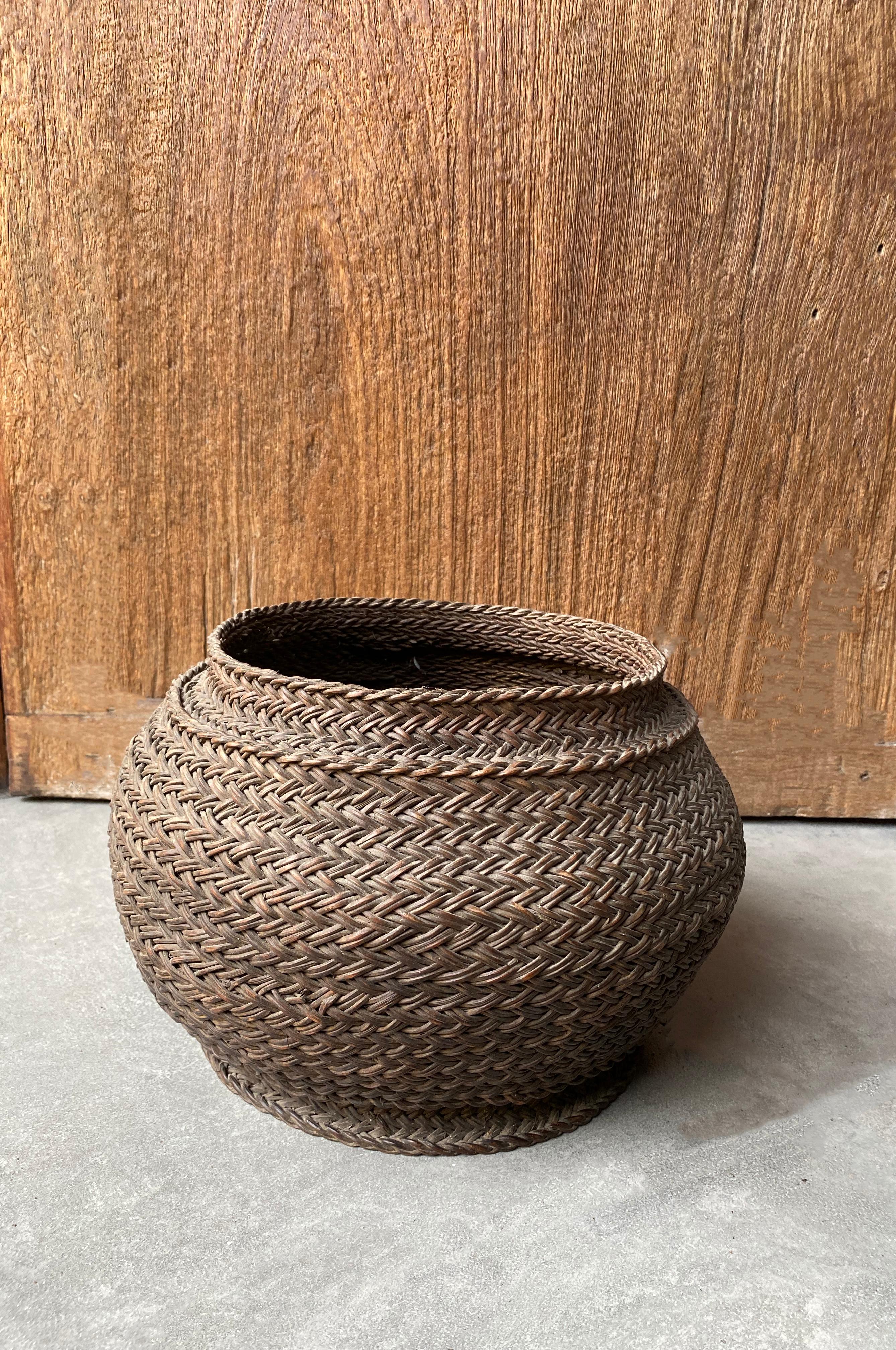 Other Rattan Basket Hand-Woven from Toraja People of Sulawesi, Mid 20th Century