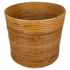 Rattan Basket Vase, Italy, 1960s