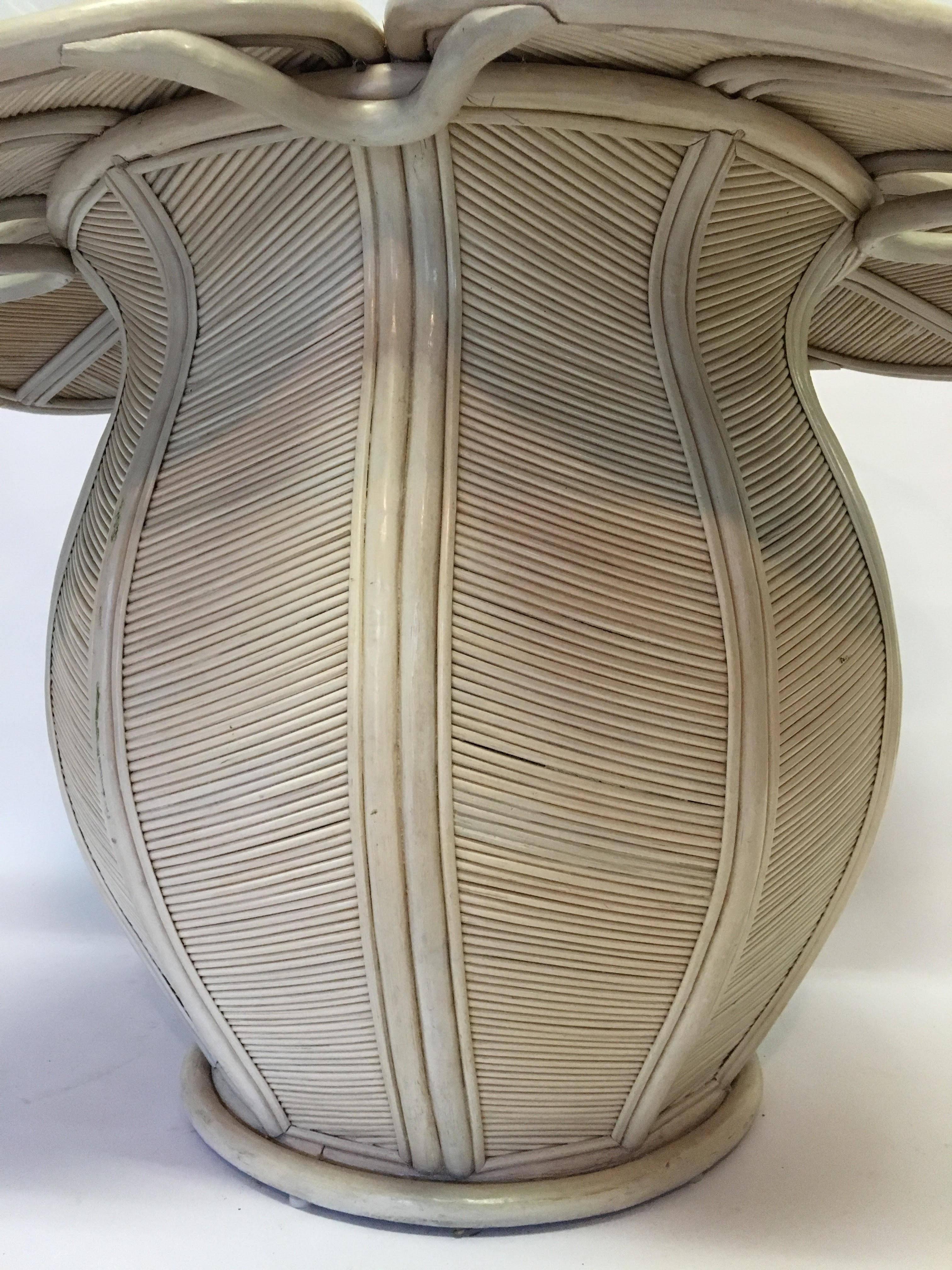 Organic Modern Rattan Bell Flower Dining Table