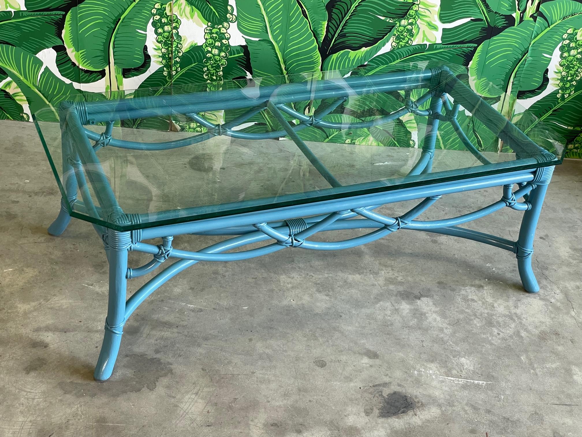 Organic Modern Rattan Bentwood Coffee or Cocktail Table