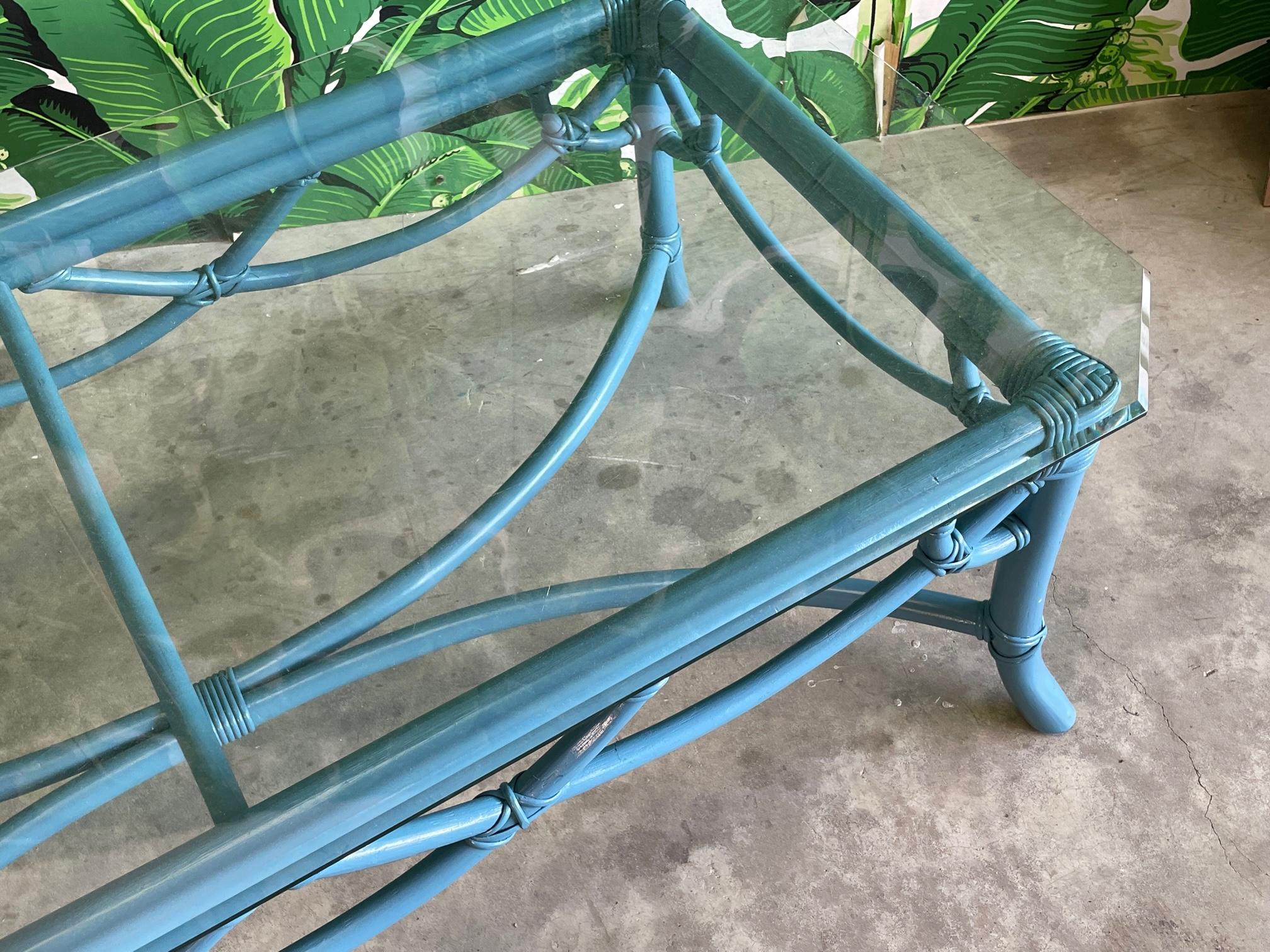 20th Century Rattan Bentwood Coffee or Cocktail Table For Sale