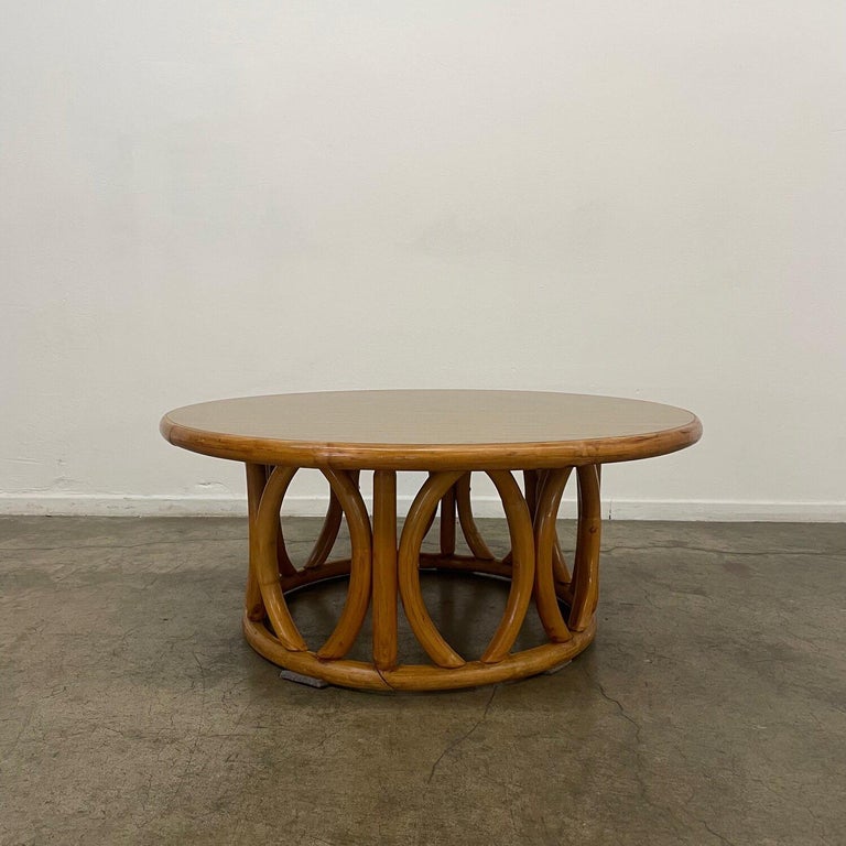Rattan bentwood Coffee Table Laminate Surface For Sale at 1stDibs