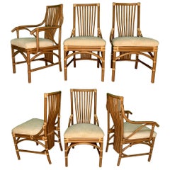 Vintage Rattan Bentwood Dining Chairs, Set of 6