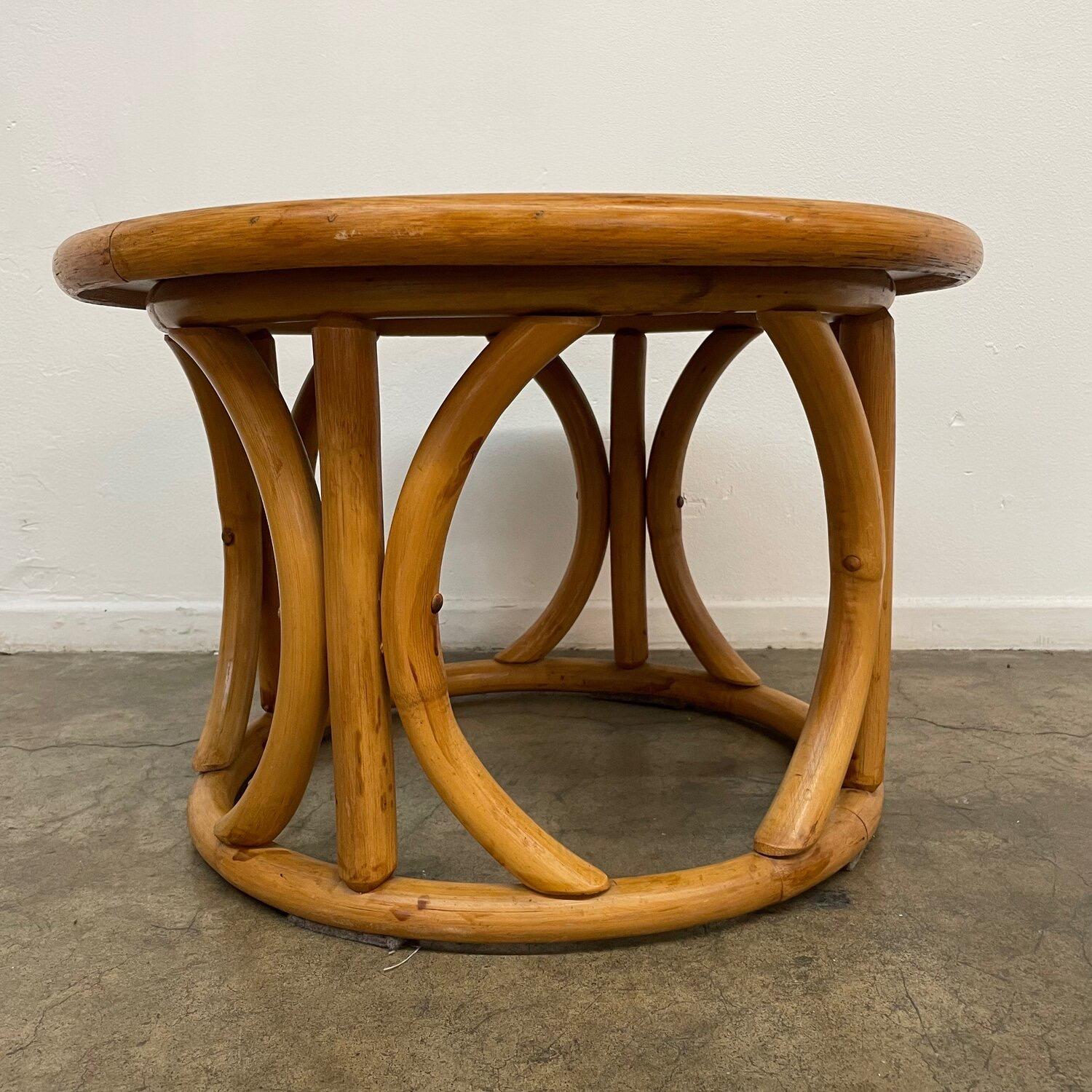 Rattan Bentwood Side Tables, Sold Separately In Good Condition In Los Angeles, CA