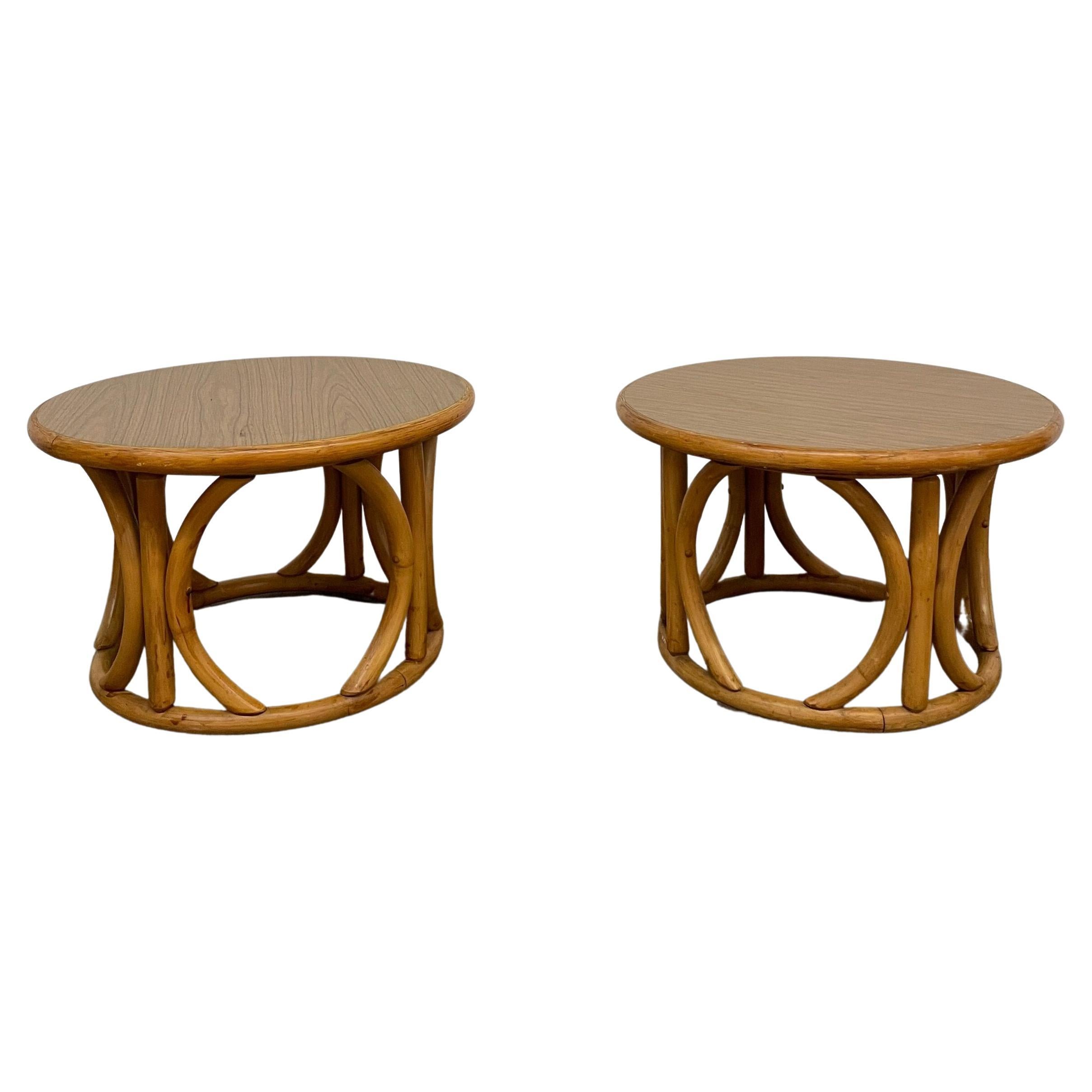 Rattan Bentwood Side Tables, Sold Separately