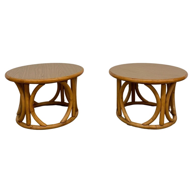 Rattan Bentwood Side Tables, Sold Separately For Sale at 1stDibs
