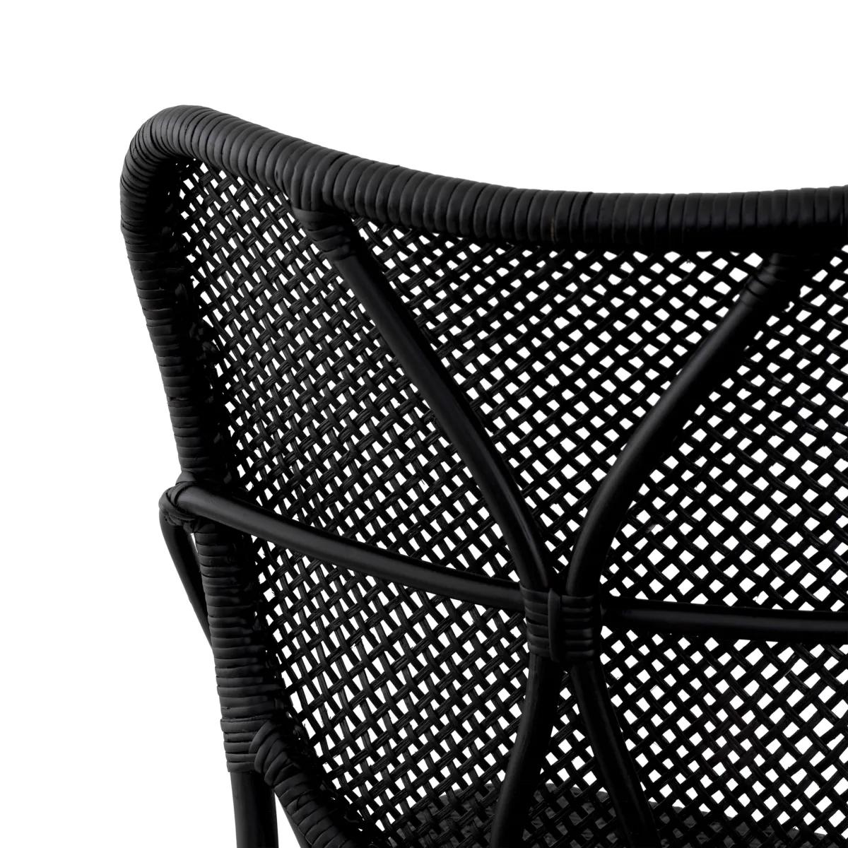 Rattan Sedia in rattan nera in vendita