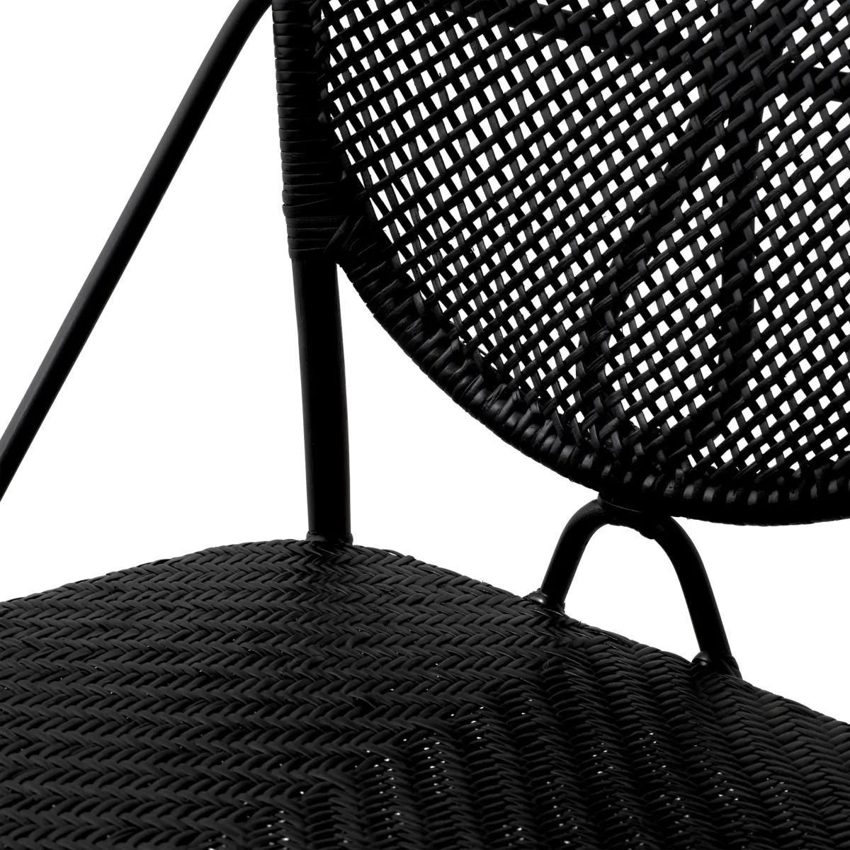 Sedia in rattan nera in vendita 1